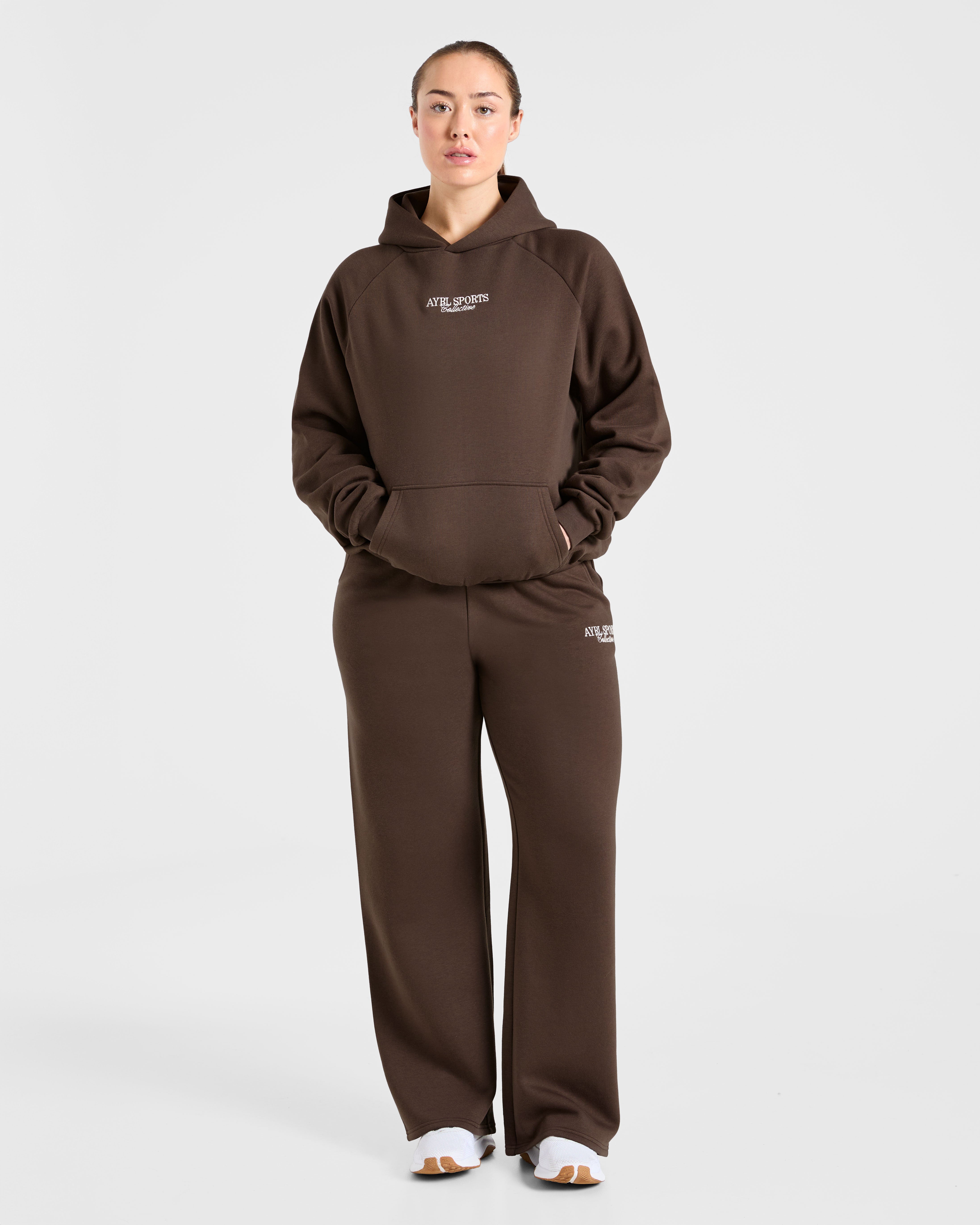 Sports Collective Oversized Hoodie - Brown