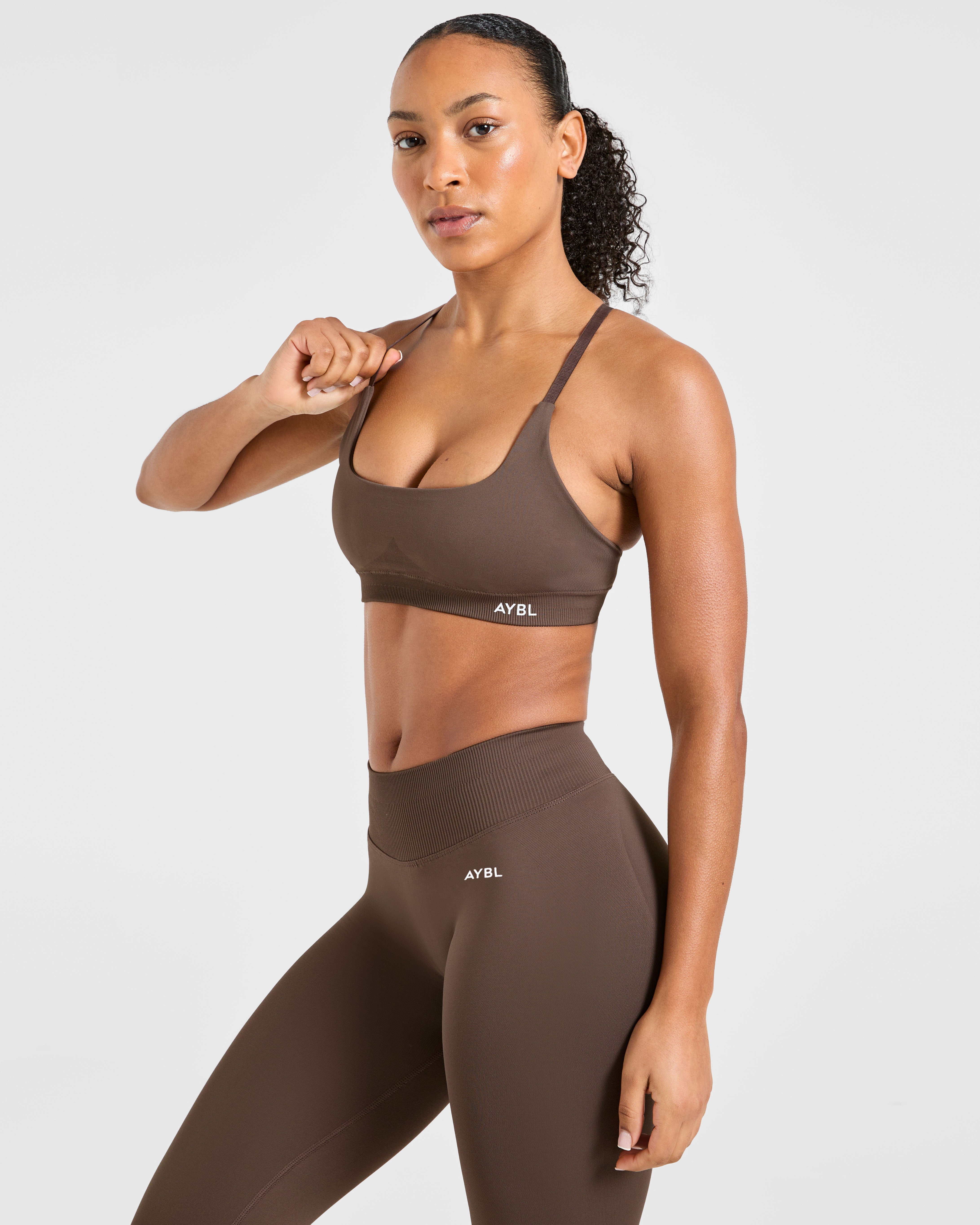 Enhance Seamless Sports Bra - Brown