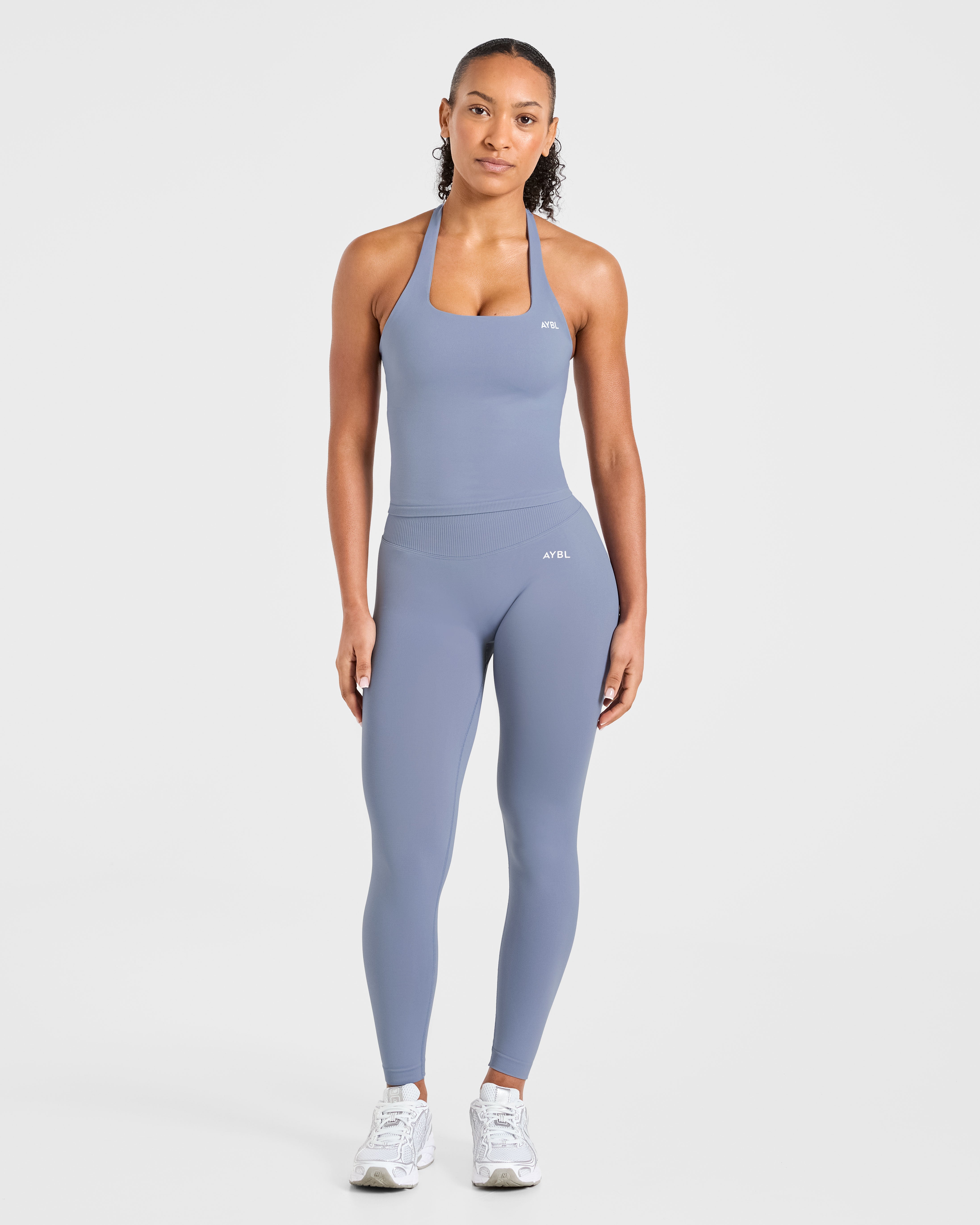 Enhance Seamless Halterneck Top - Slate Blue