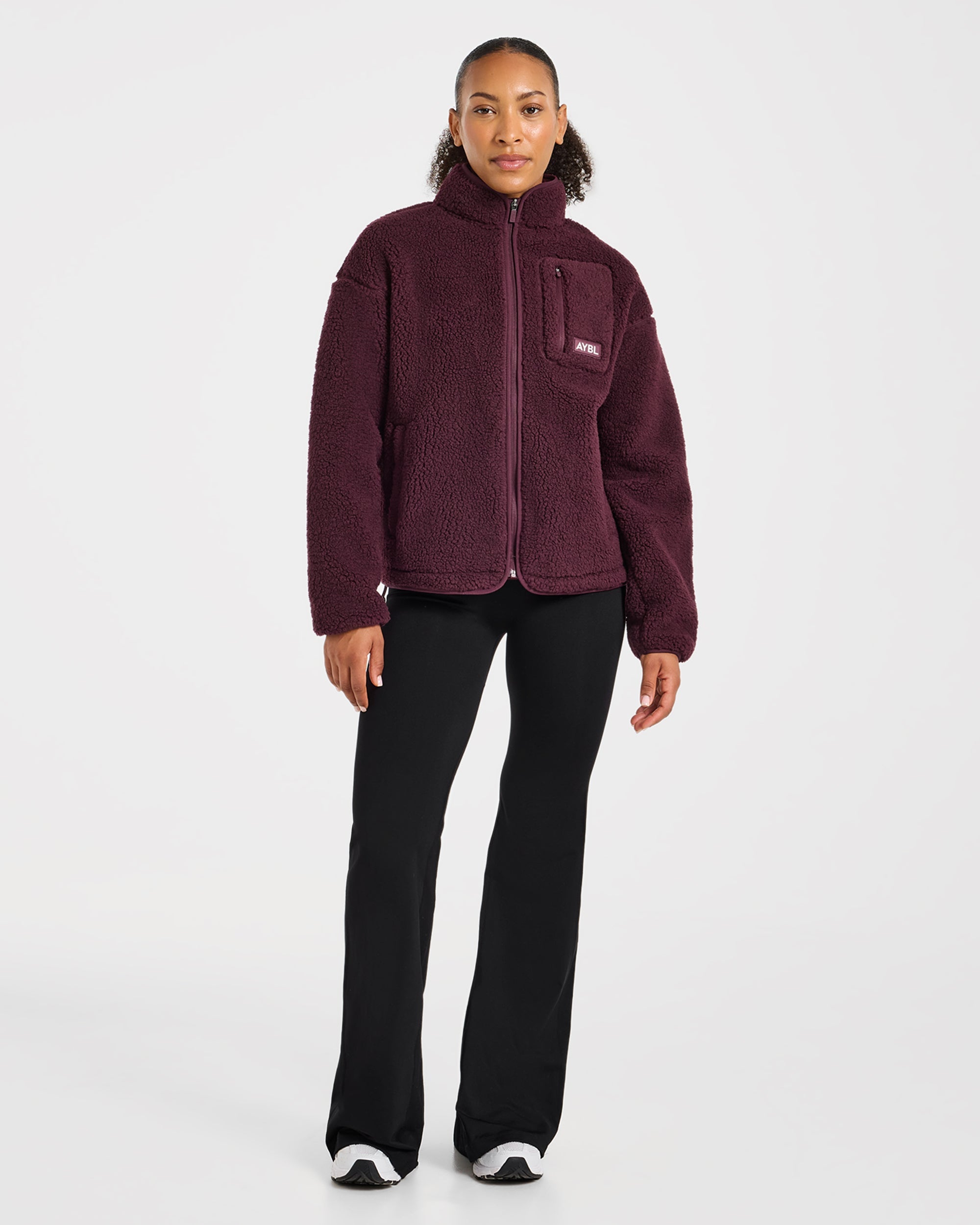 Signature Zip Up Fleece Jacket - Dusty Plum
