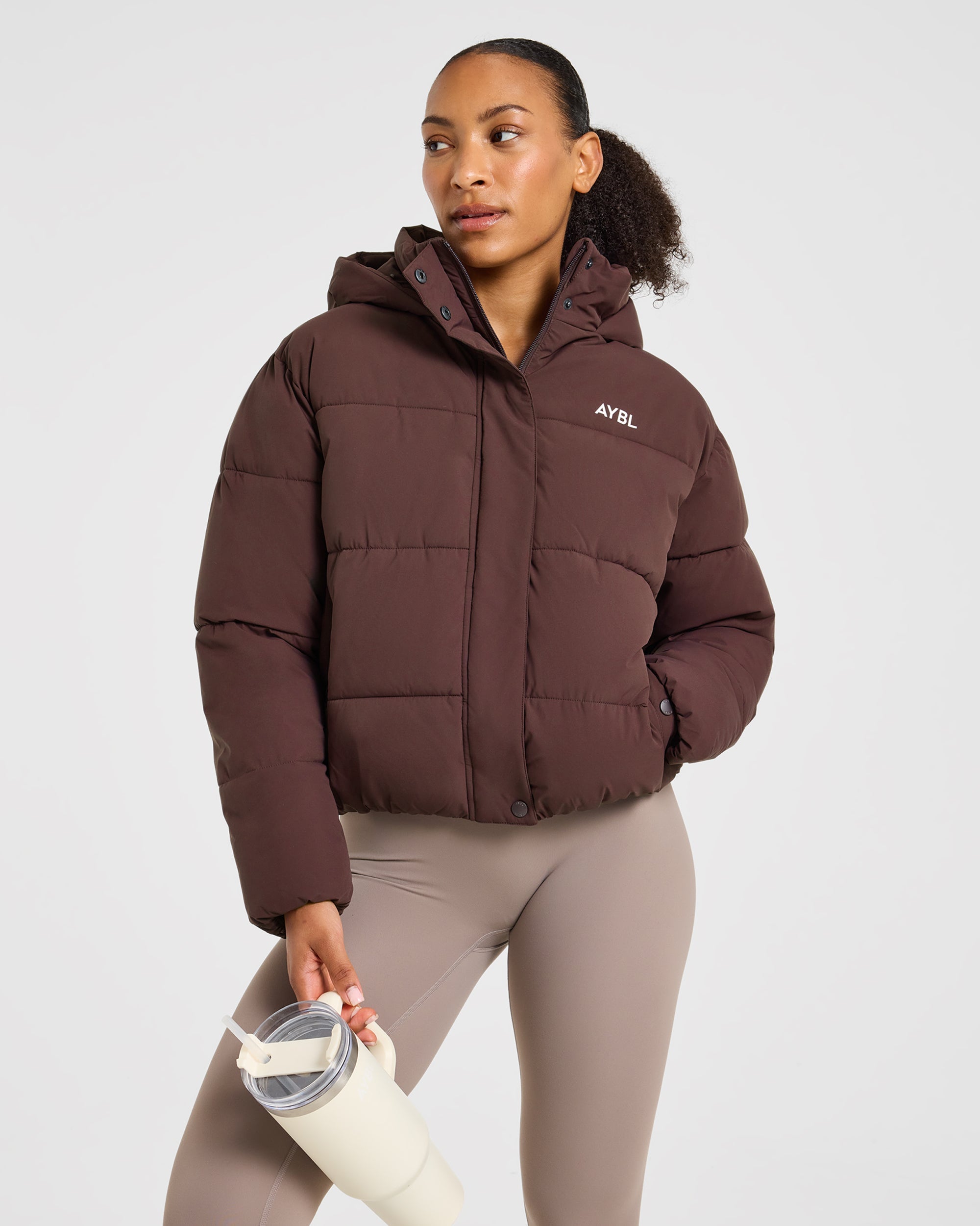 Signature Puffer Coat - Cocoa Brown