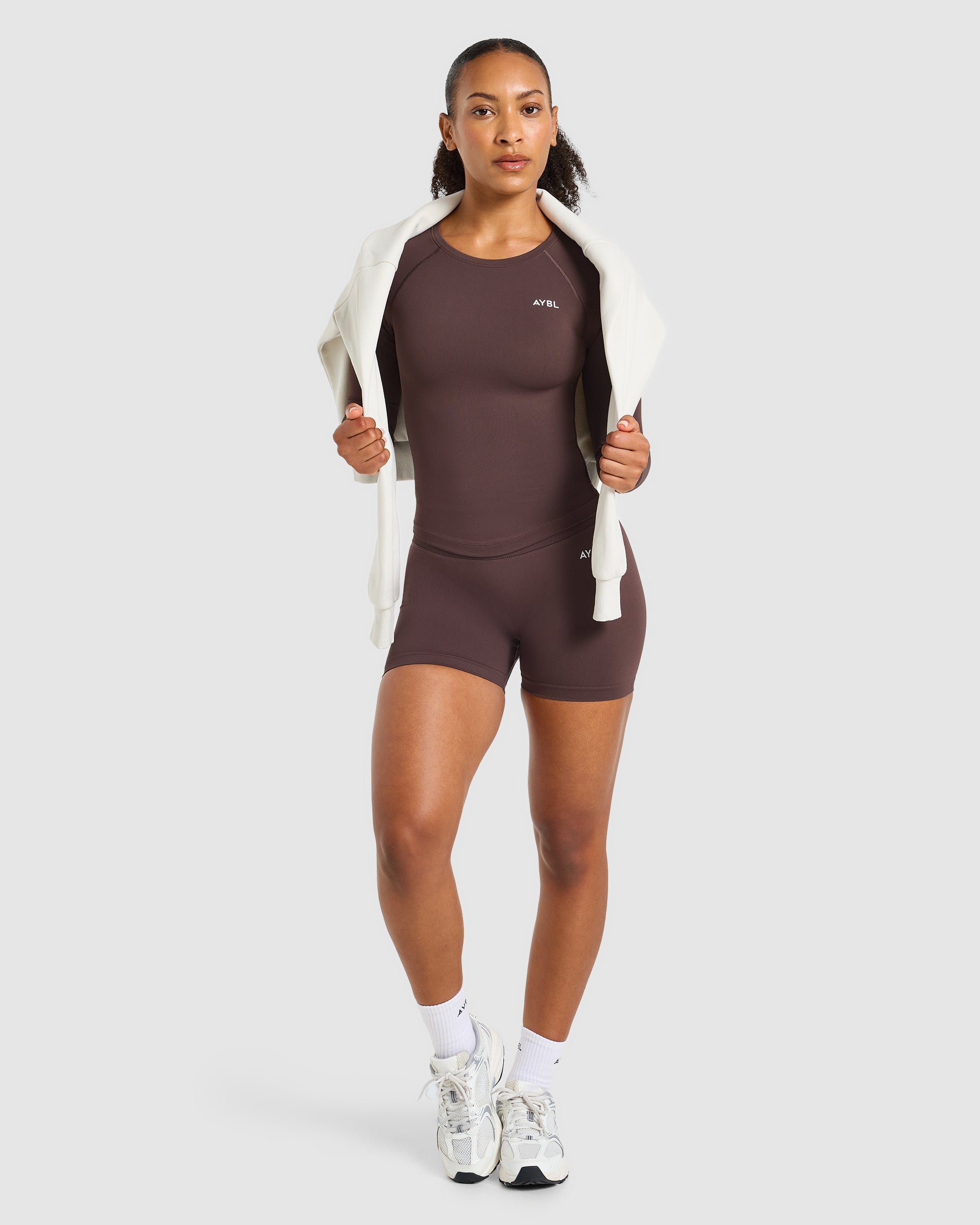 Enhance Seamless Long Sleeve Top - Cocoa Brown
