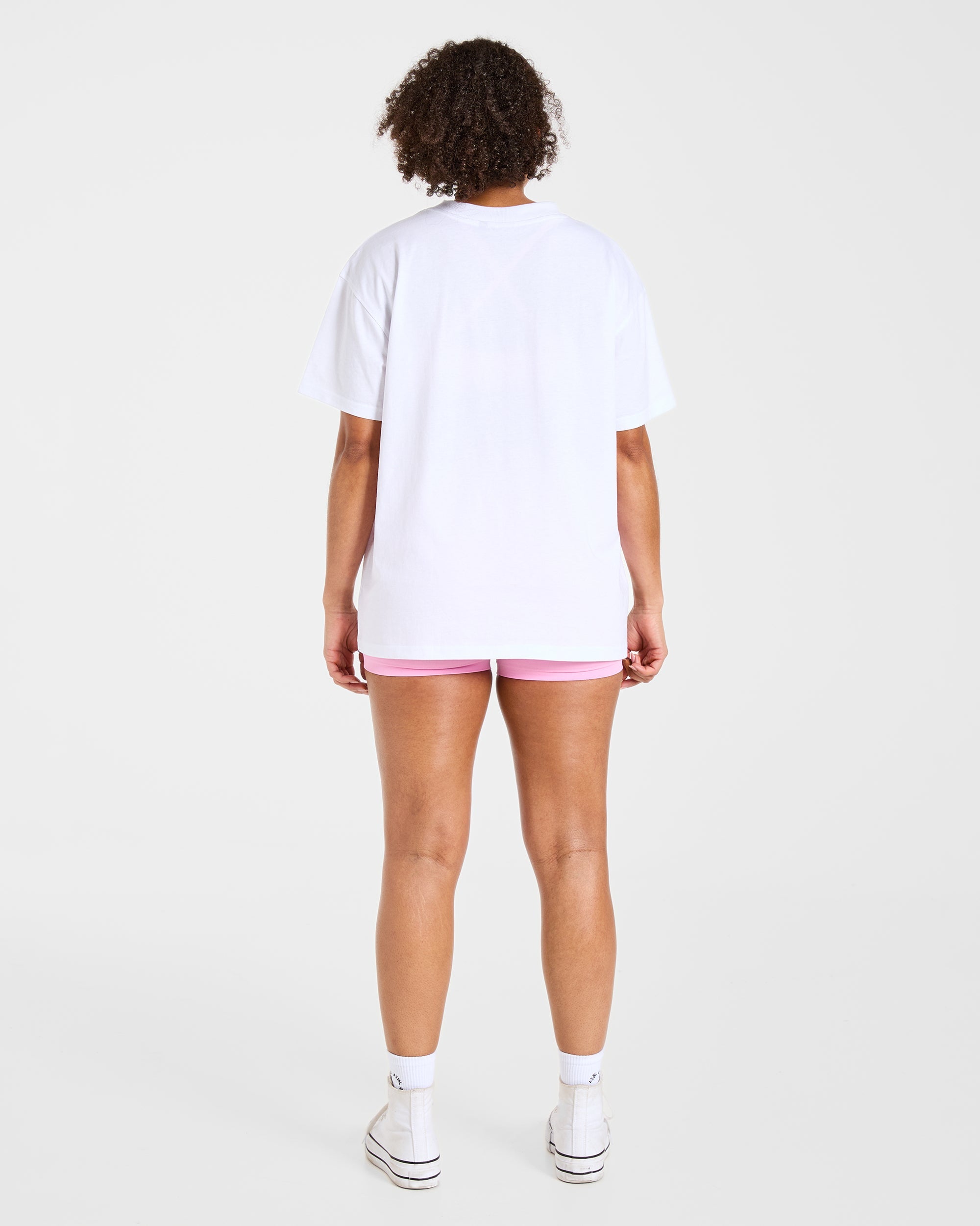 Varsity 2.0 Oversized T Shirt - White/Pink
