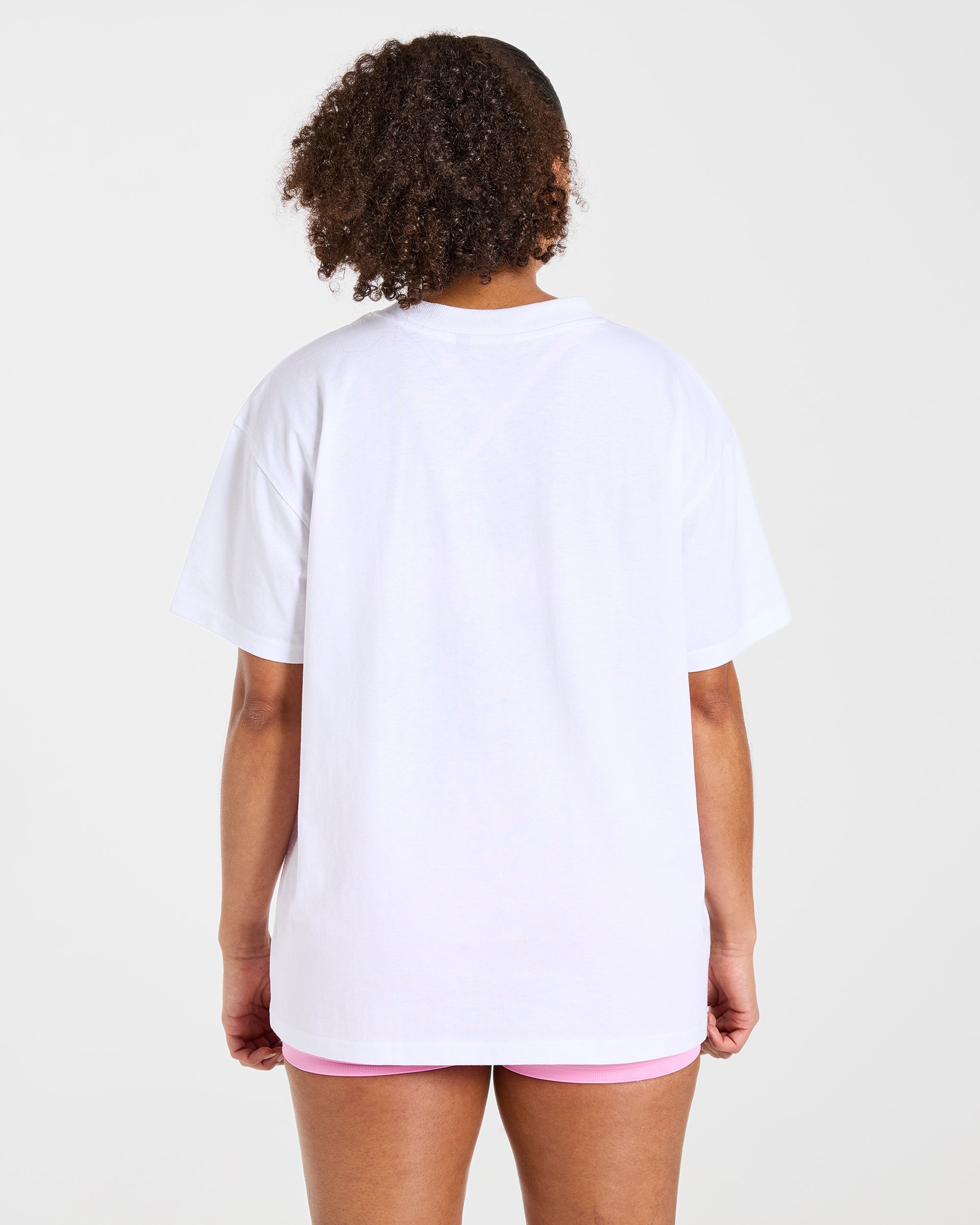 Varsity 2.0 Oversized T Shirt - White/Pink