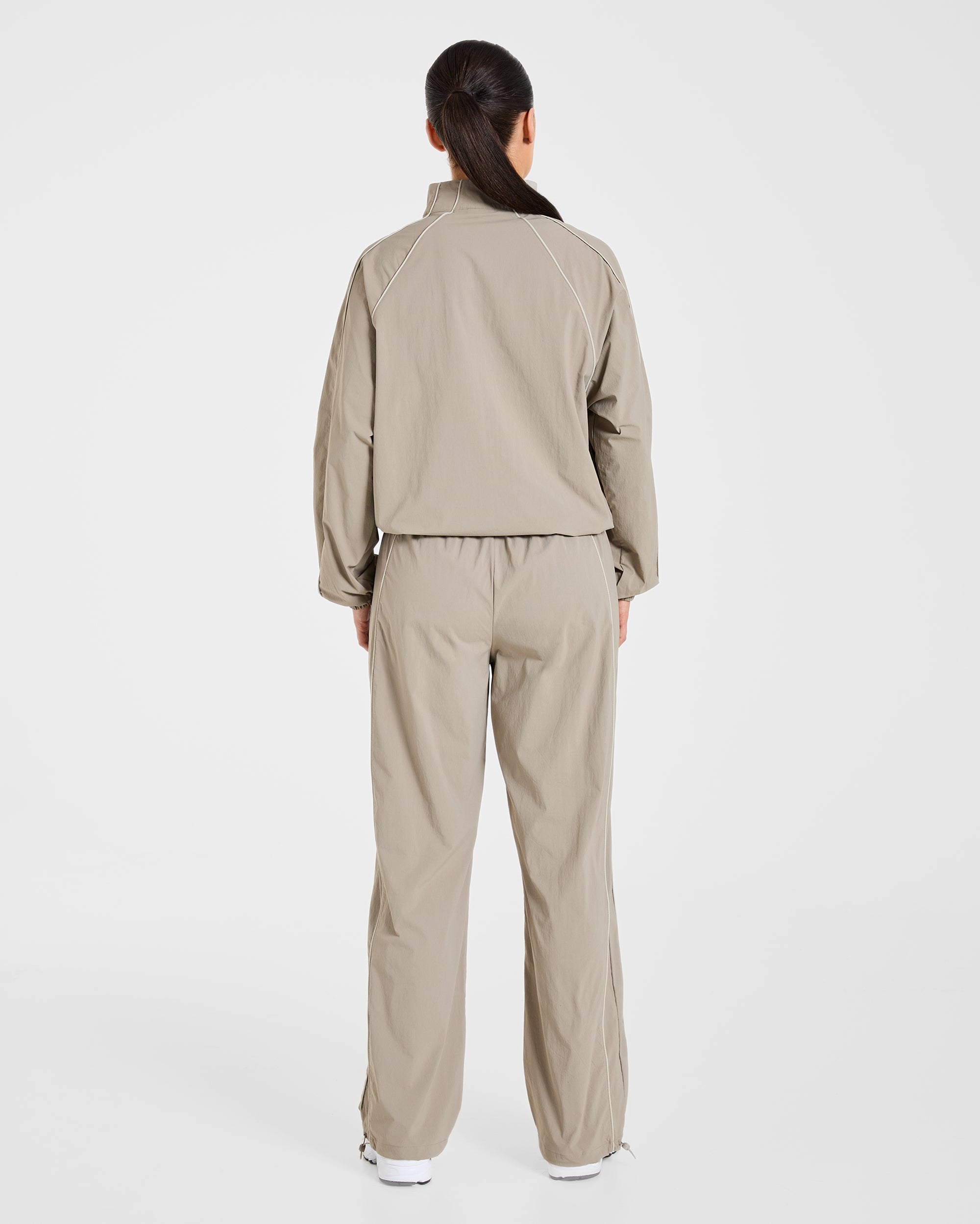 Retro Track Jacket - Taupe