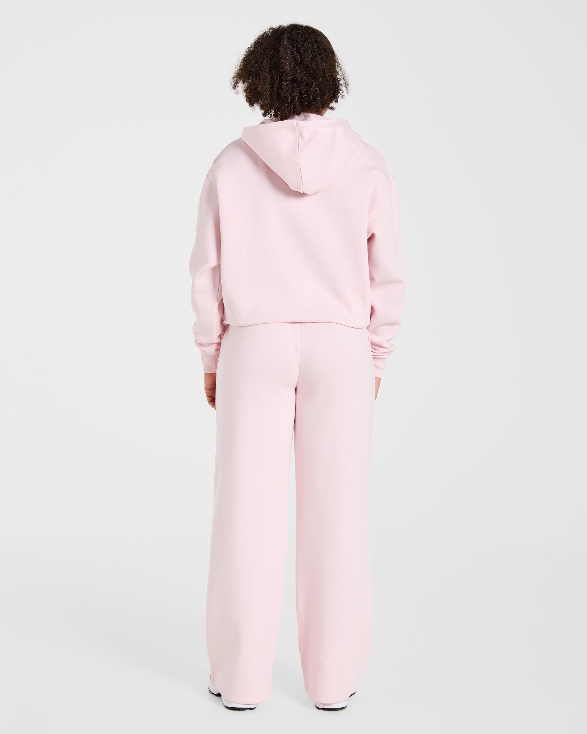Lifestyle Oversized Zip Up Hoodie - Pastel Pink