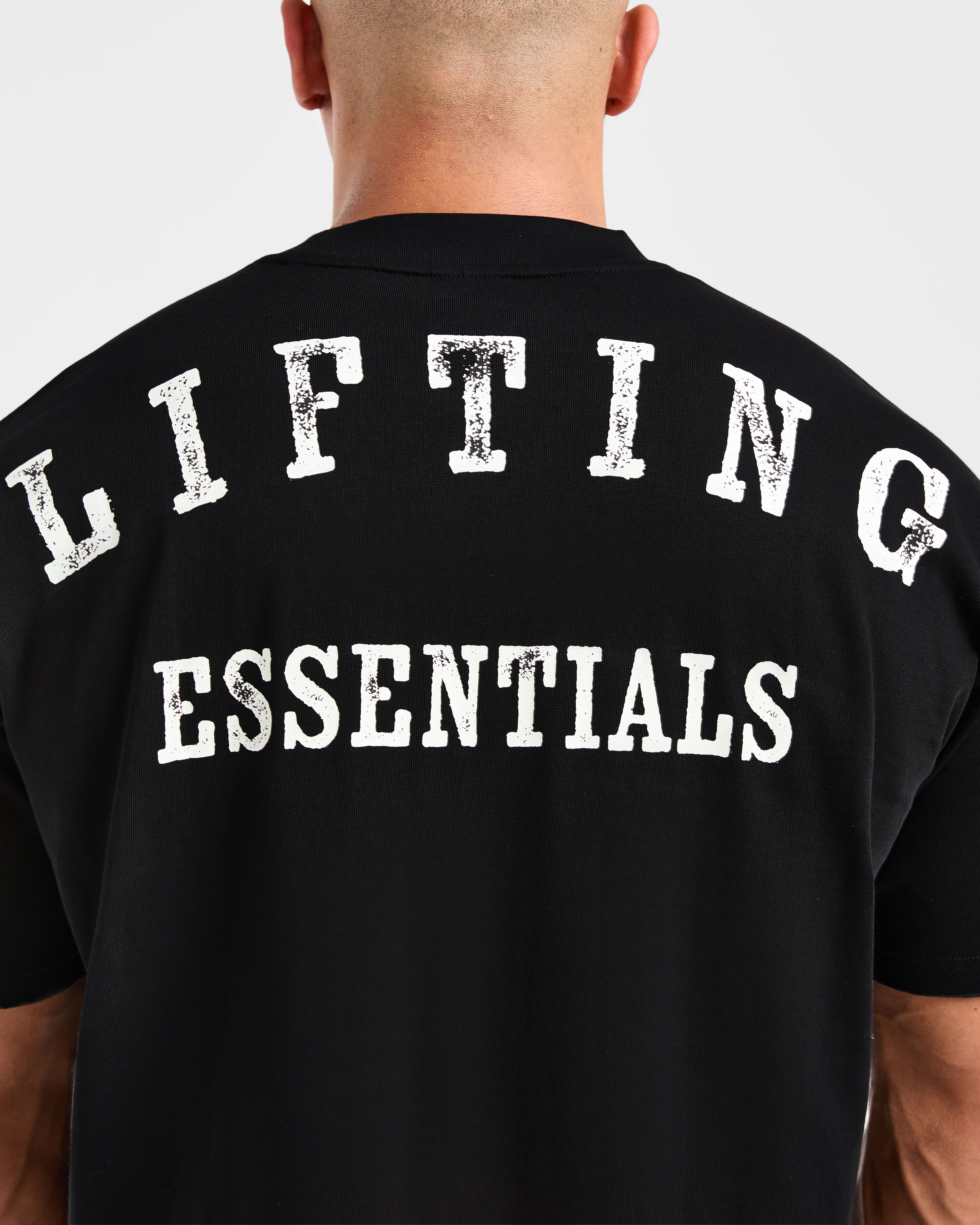 Lifting Essentials Oversized T Shirt - Black