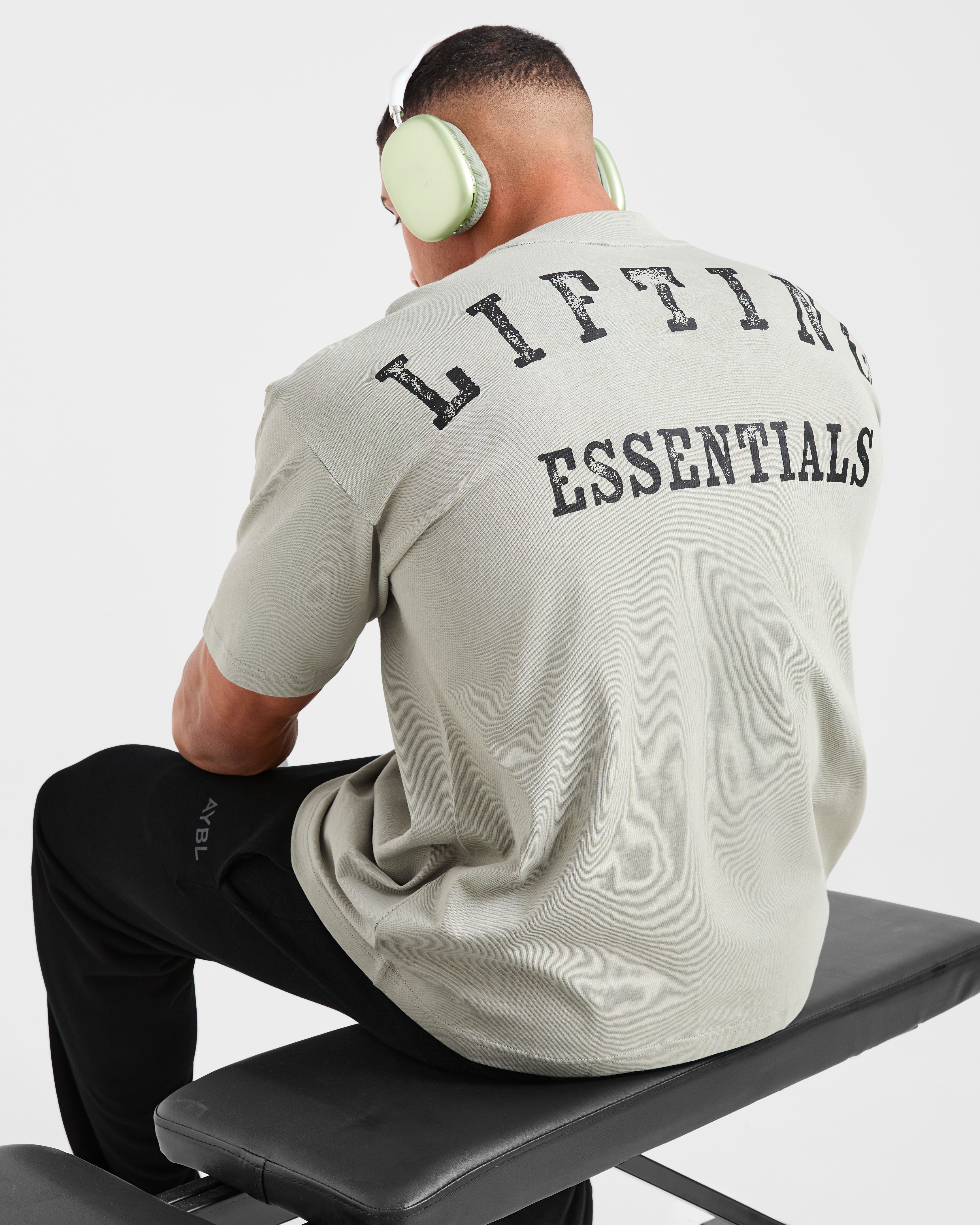 Lifting Essentials Oversized T Shirt - Stone Sage