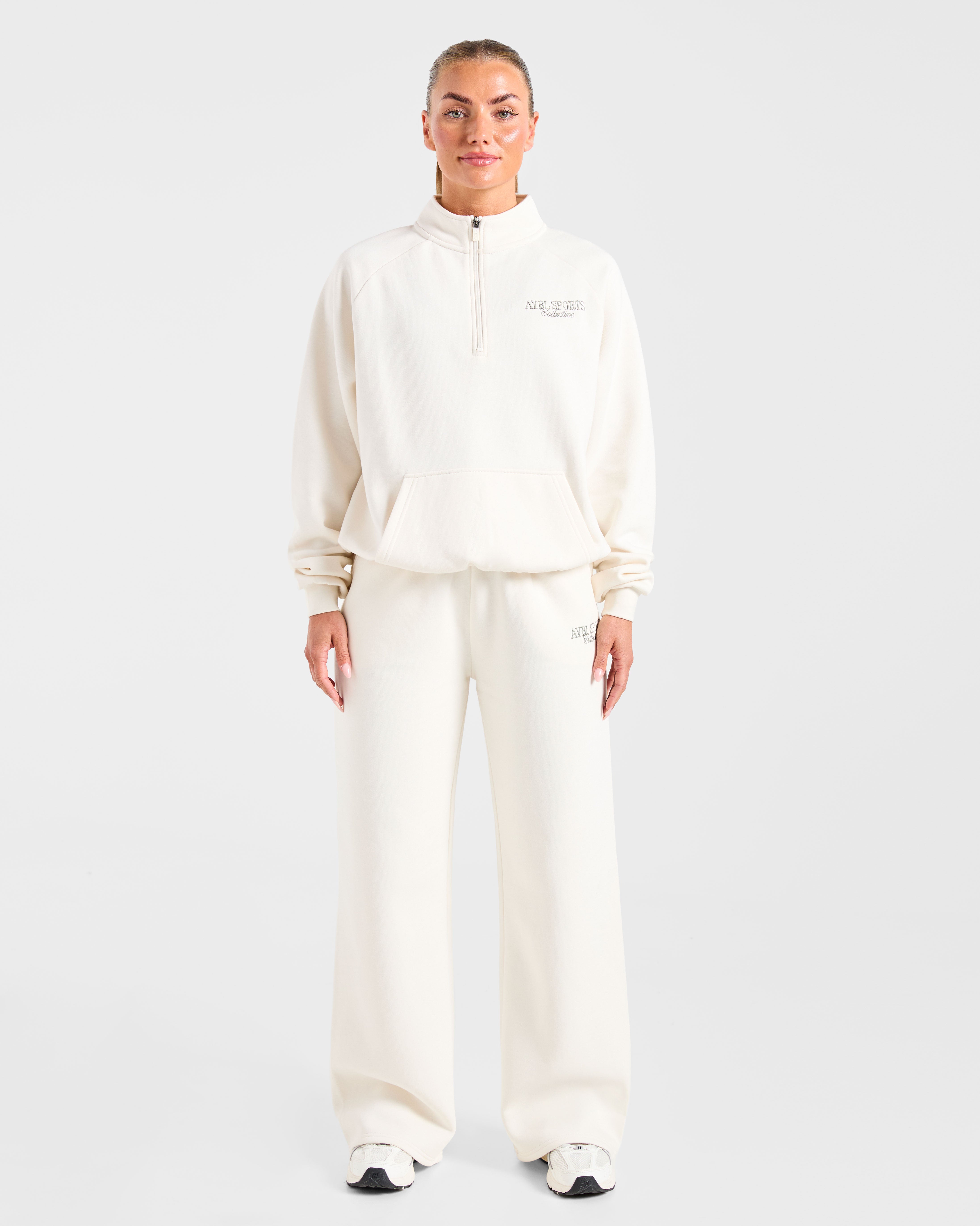 Sports Collective Oversized Straight Leg Joggers - Off White/Green