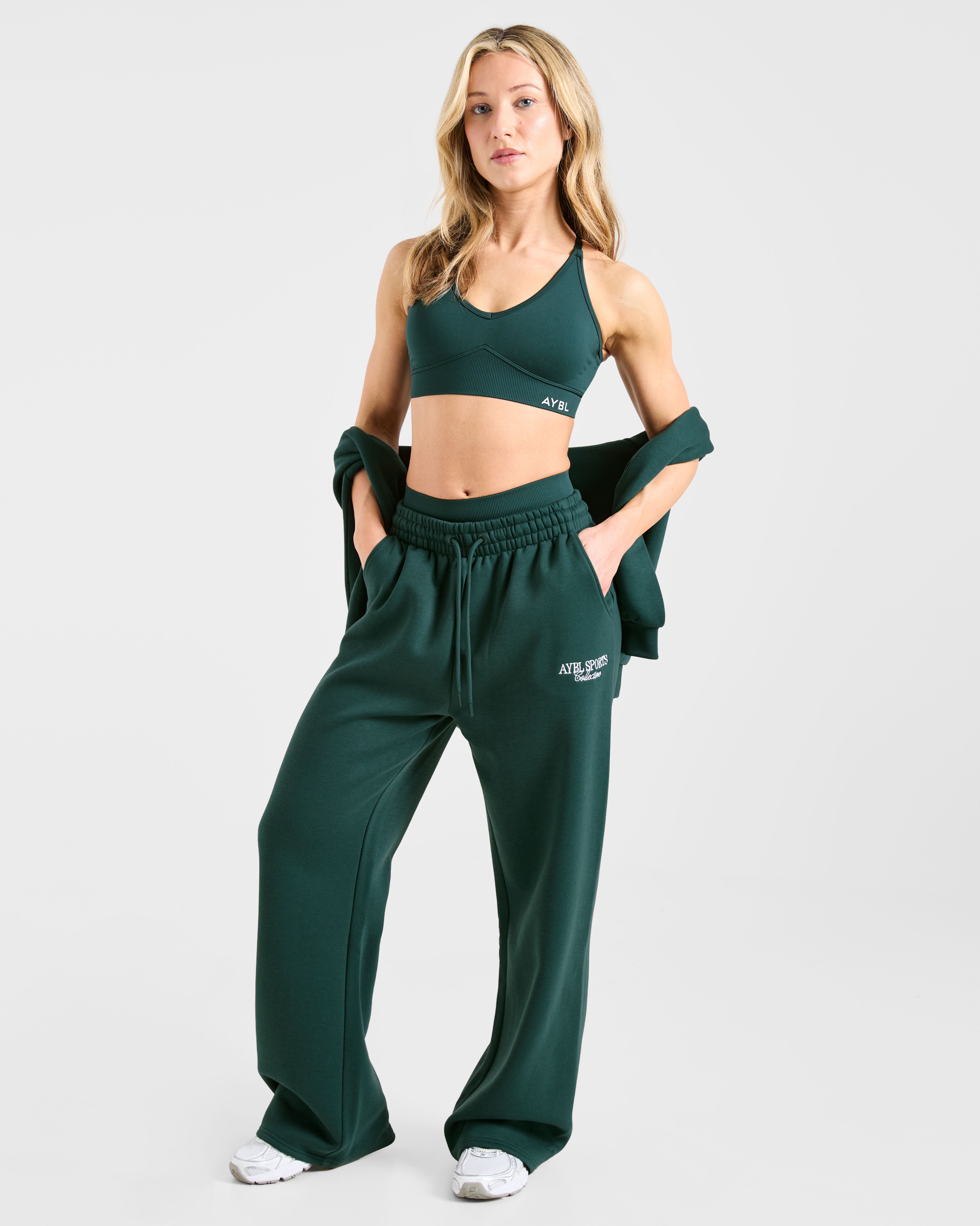 Sports Collective Oversized Straight Leg Joggers - Deep Forest
