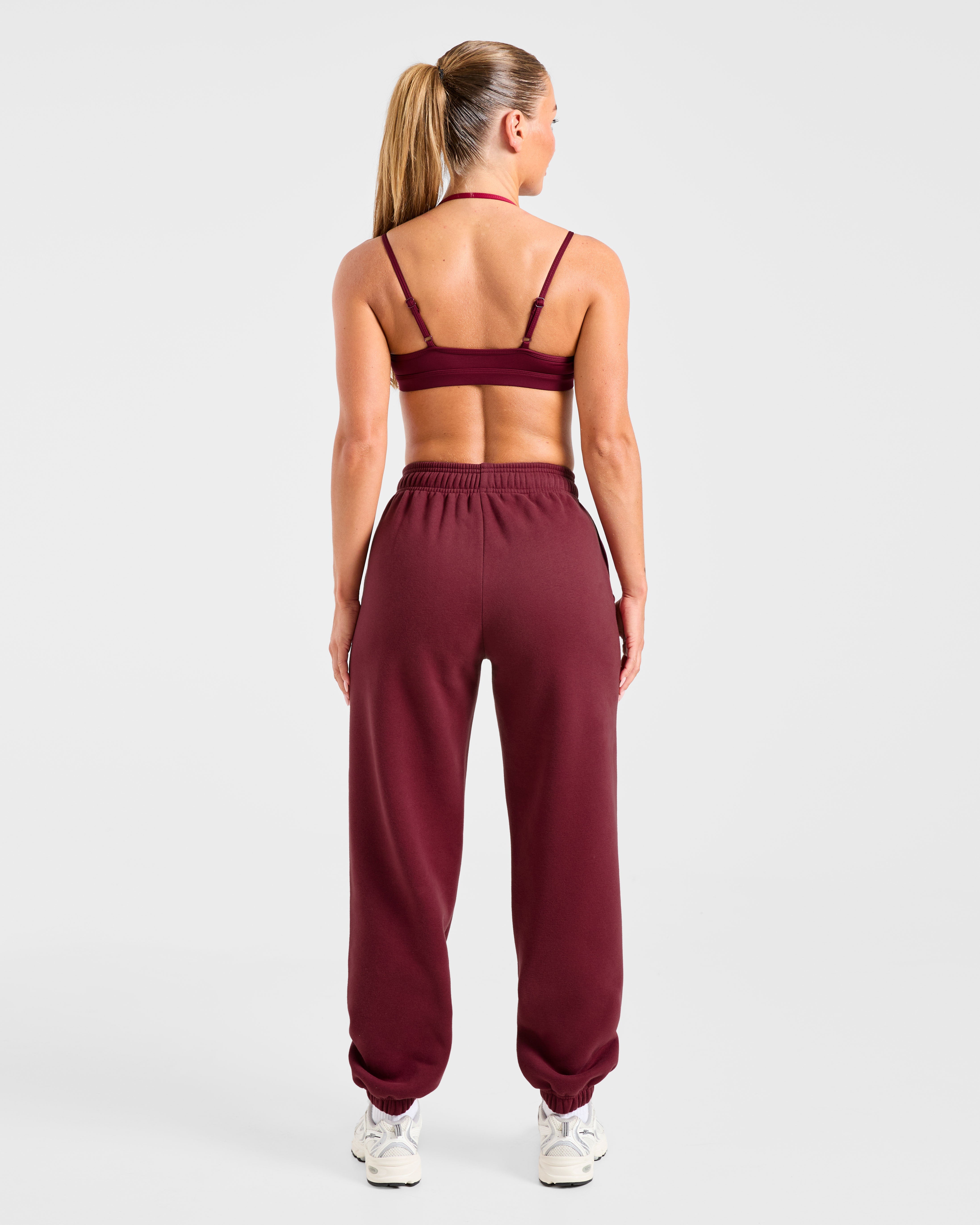 Retro Athletics Oversized Joggers - Deep Raspberry/Pink