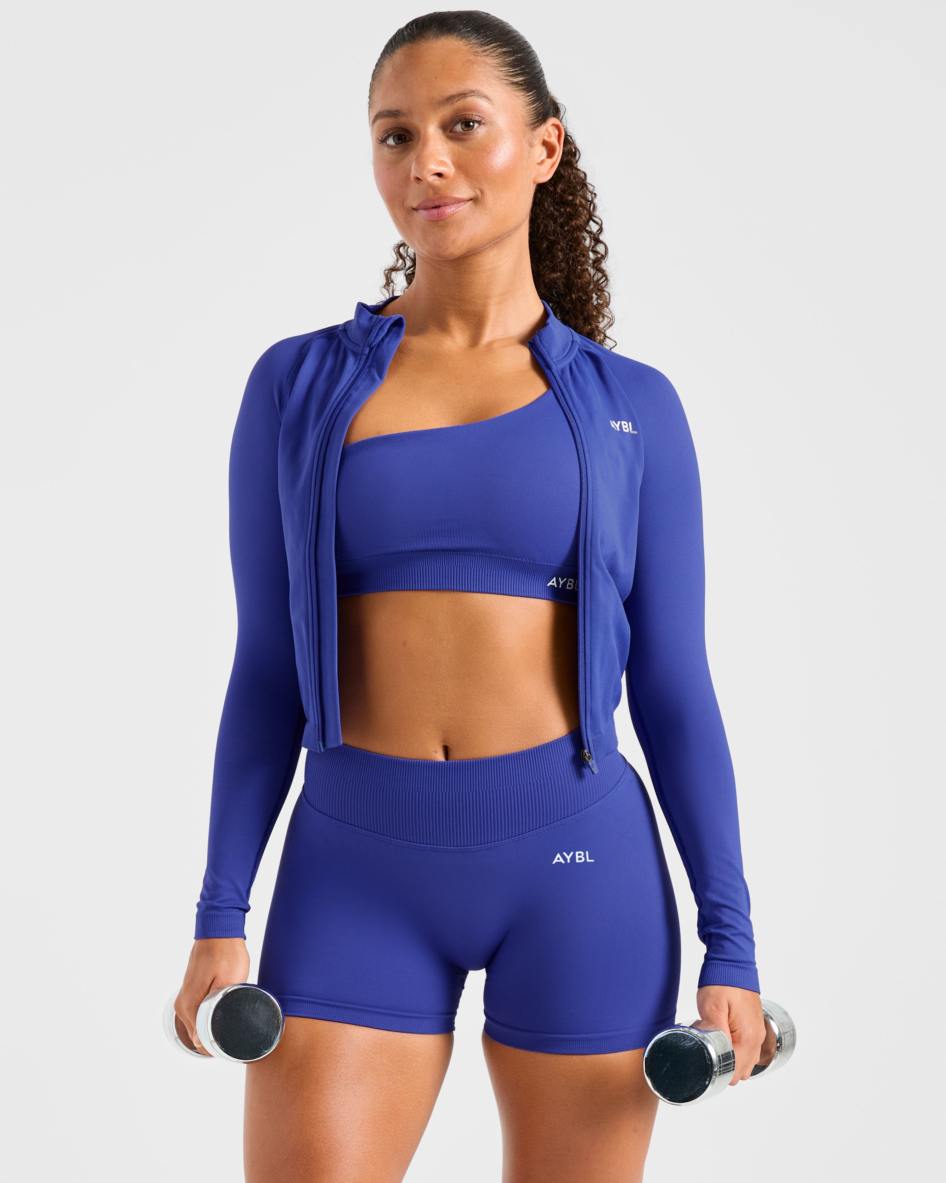 Enhance Seamless One Shoulder Sports Bra - Cobalt Blue