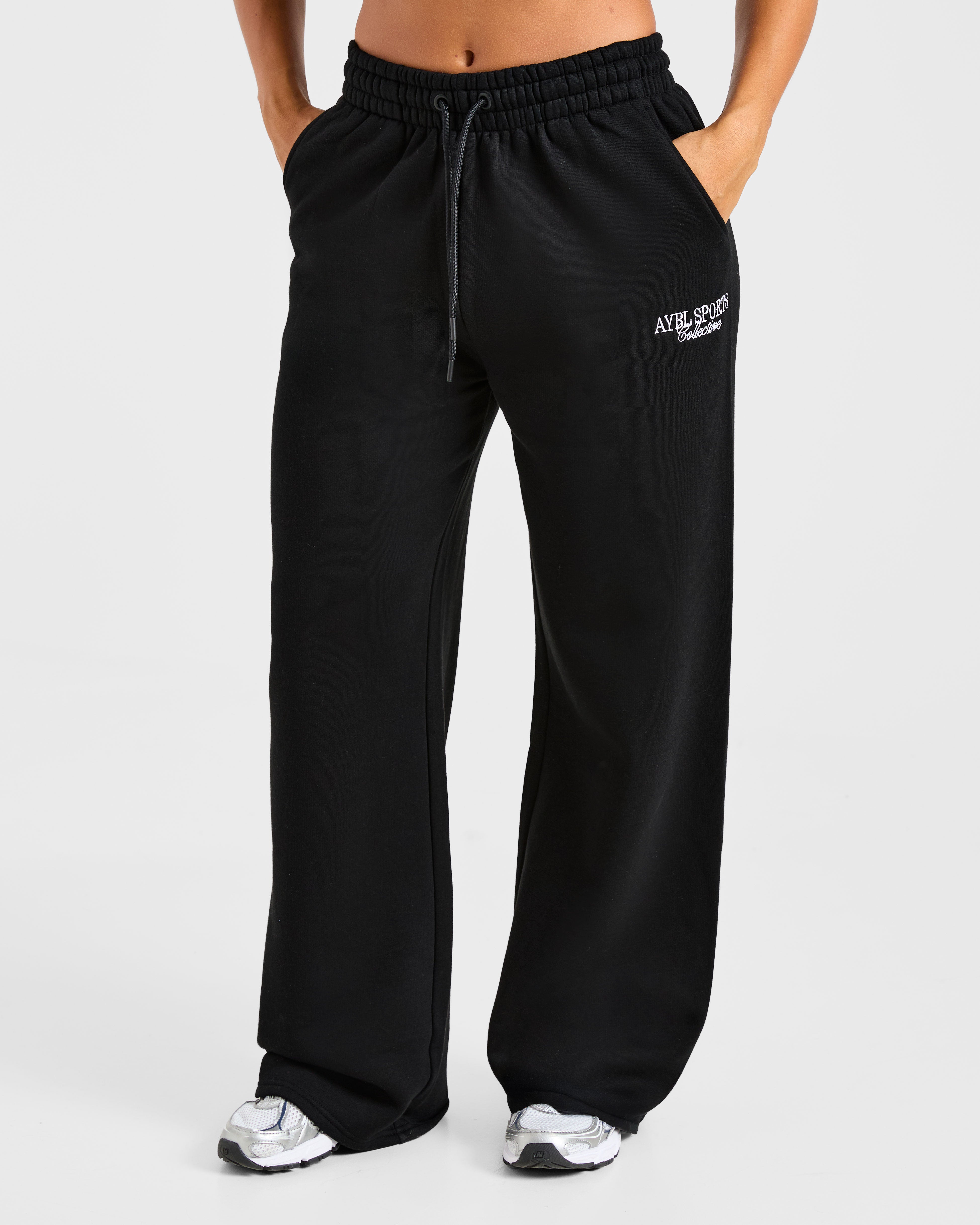 Sports Collective Oversized Straight Leg Joggers - Black