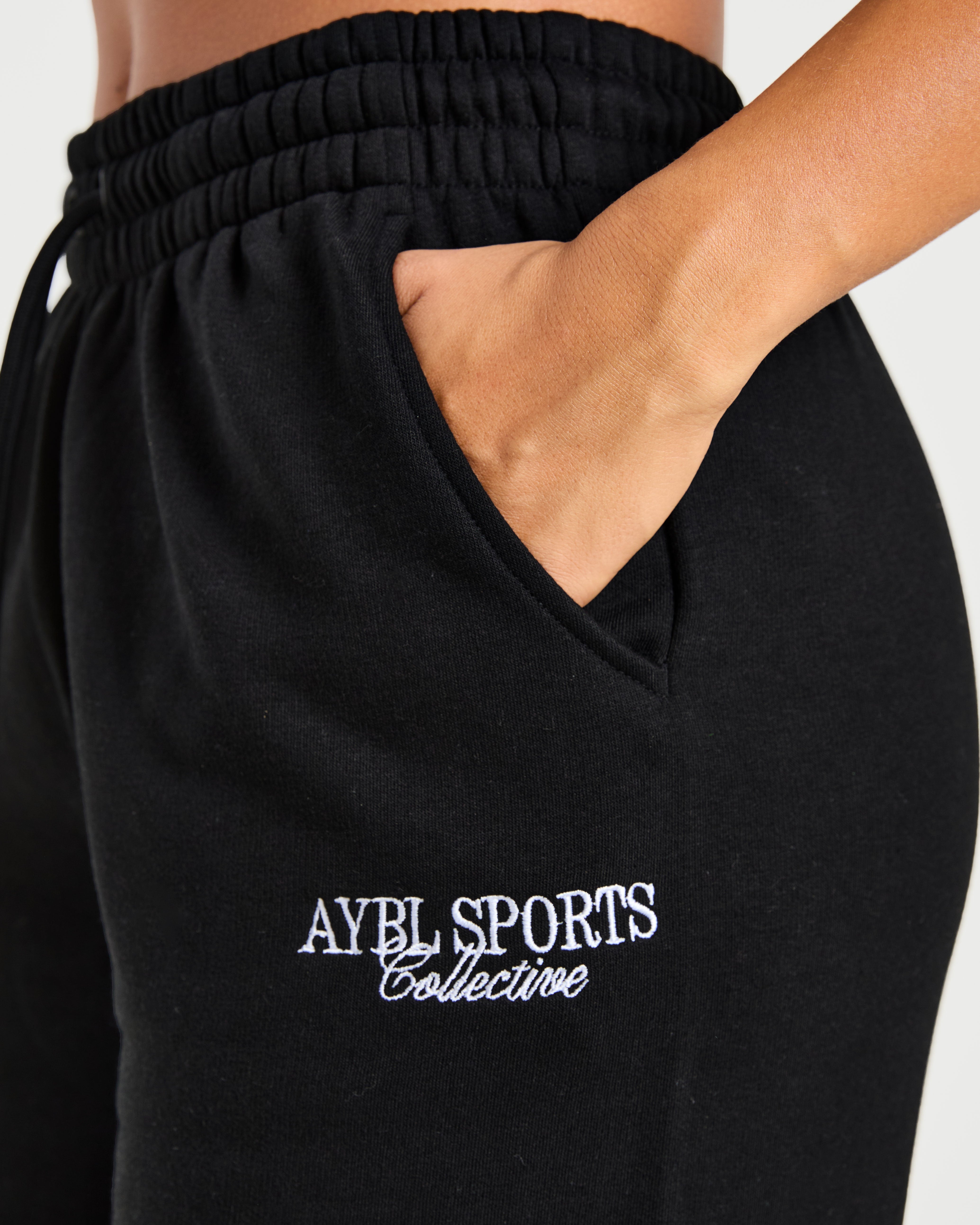 Sports Collective Oversized Straight Leg Joggers - Black