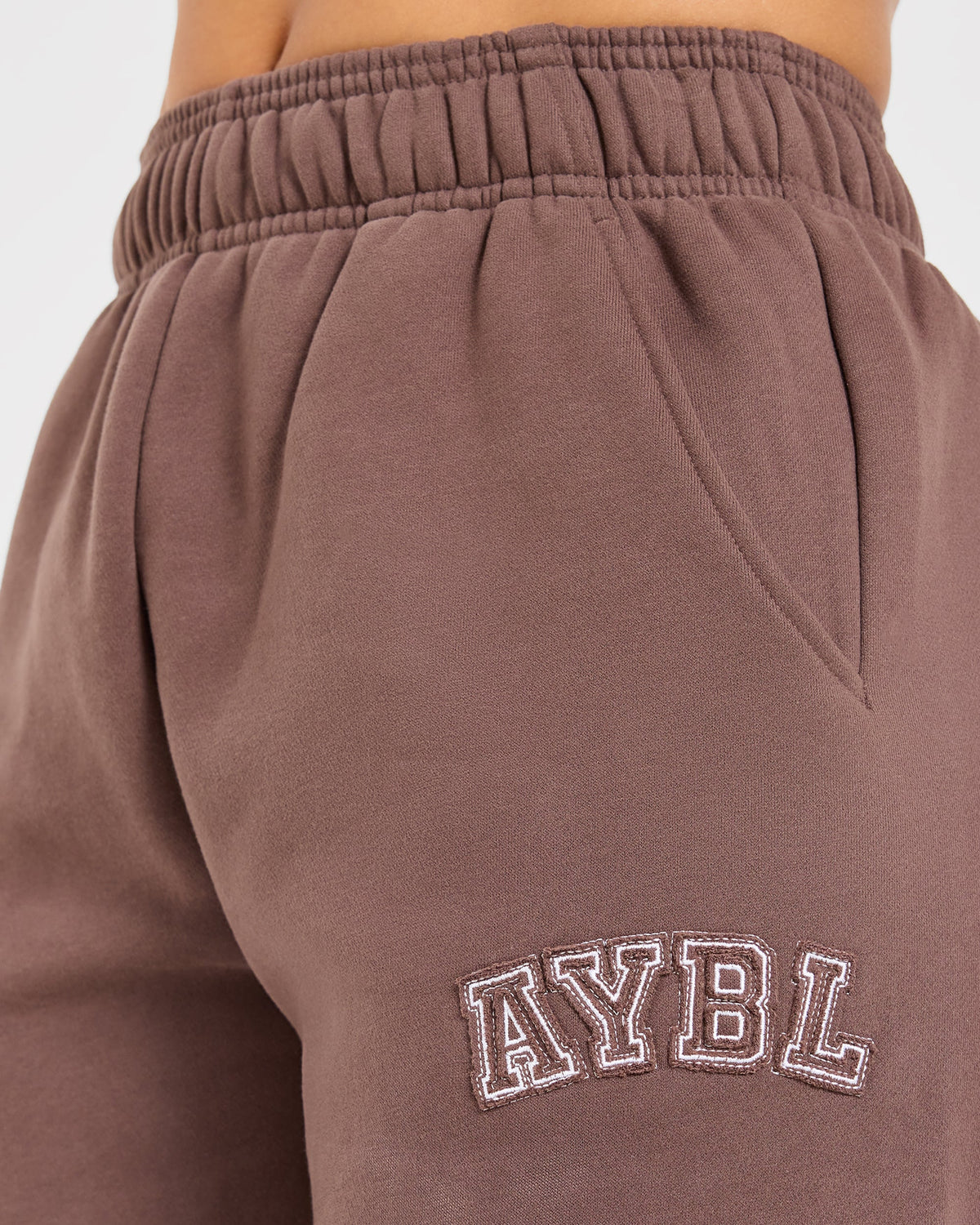 Varsity Applique Oversized Joggers - Brown