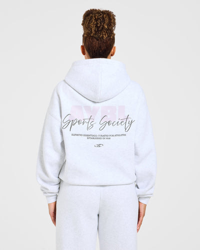 Sports Society Oversized Hoodie - Heather Grey