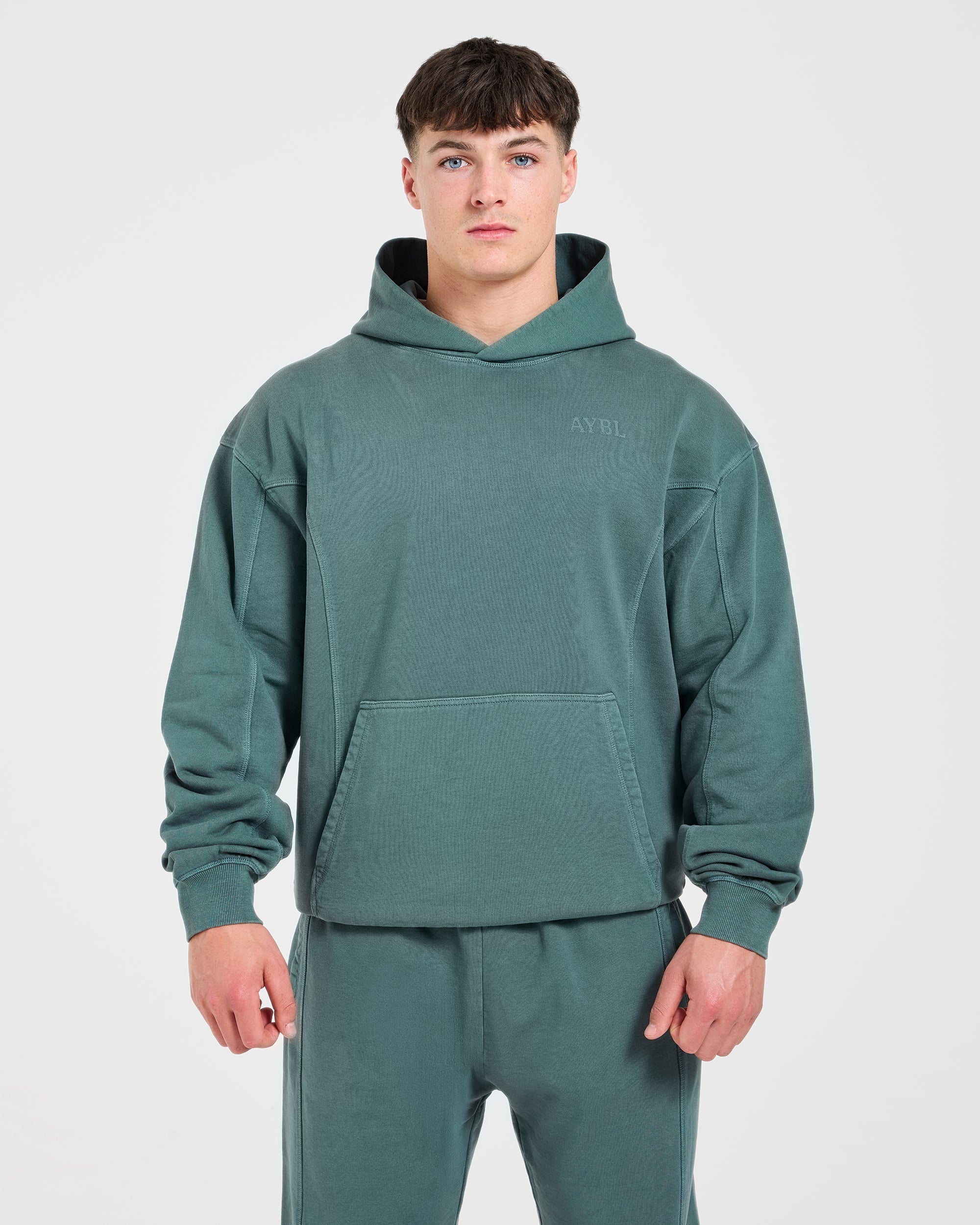 Lift Club Distressed Hoodie - Washed Teal