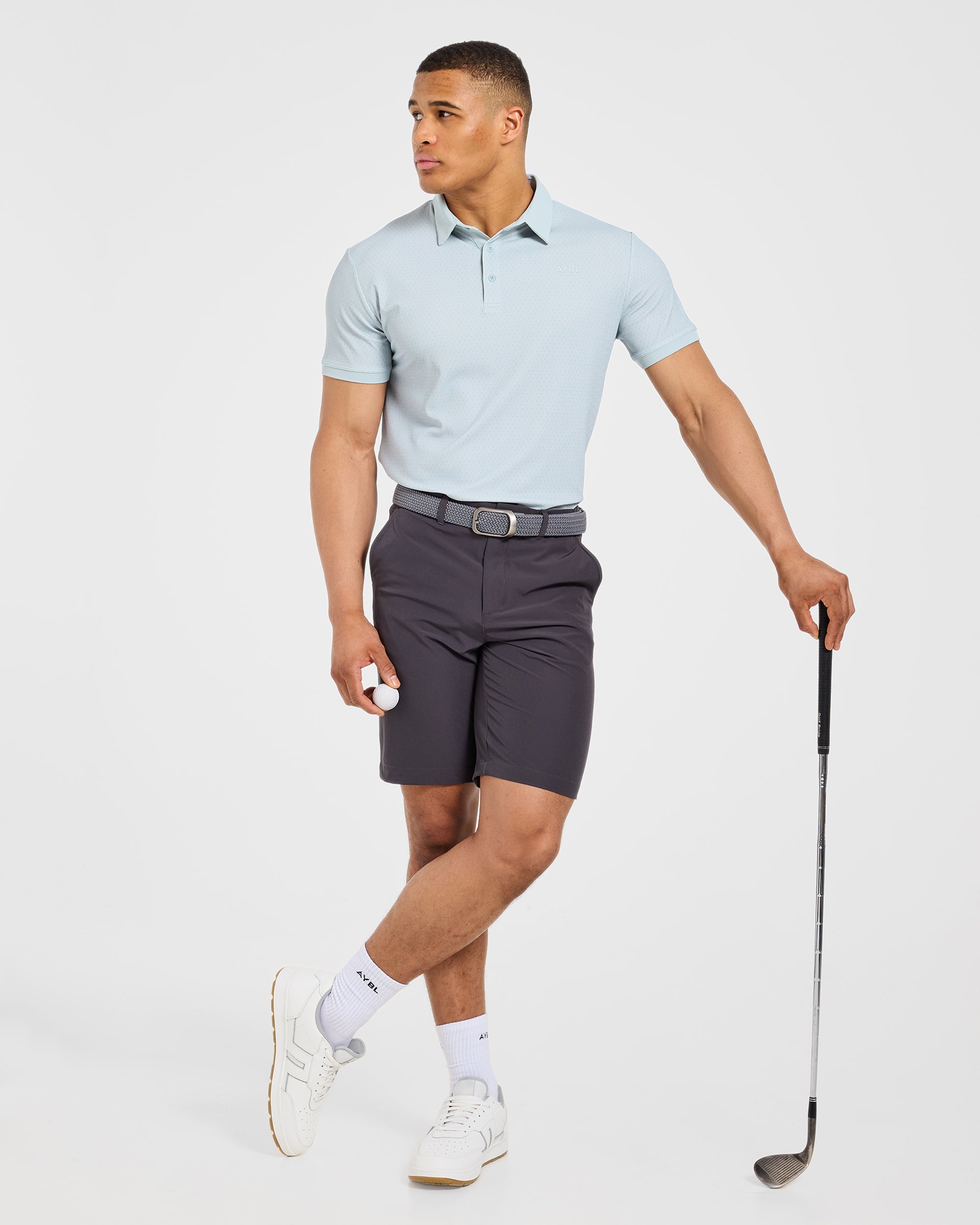 Precision Geometric Polo - Cloud Blue