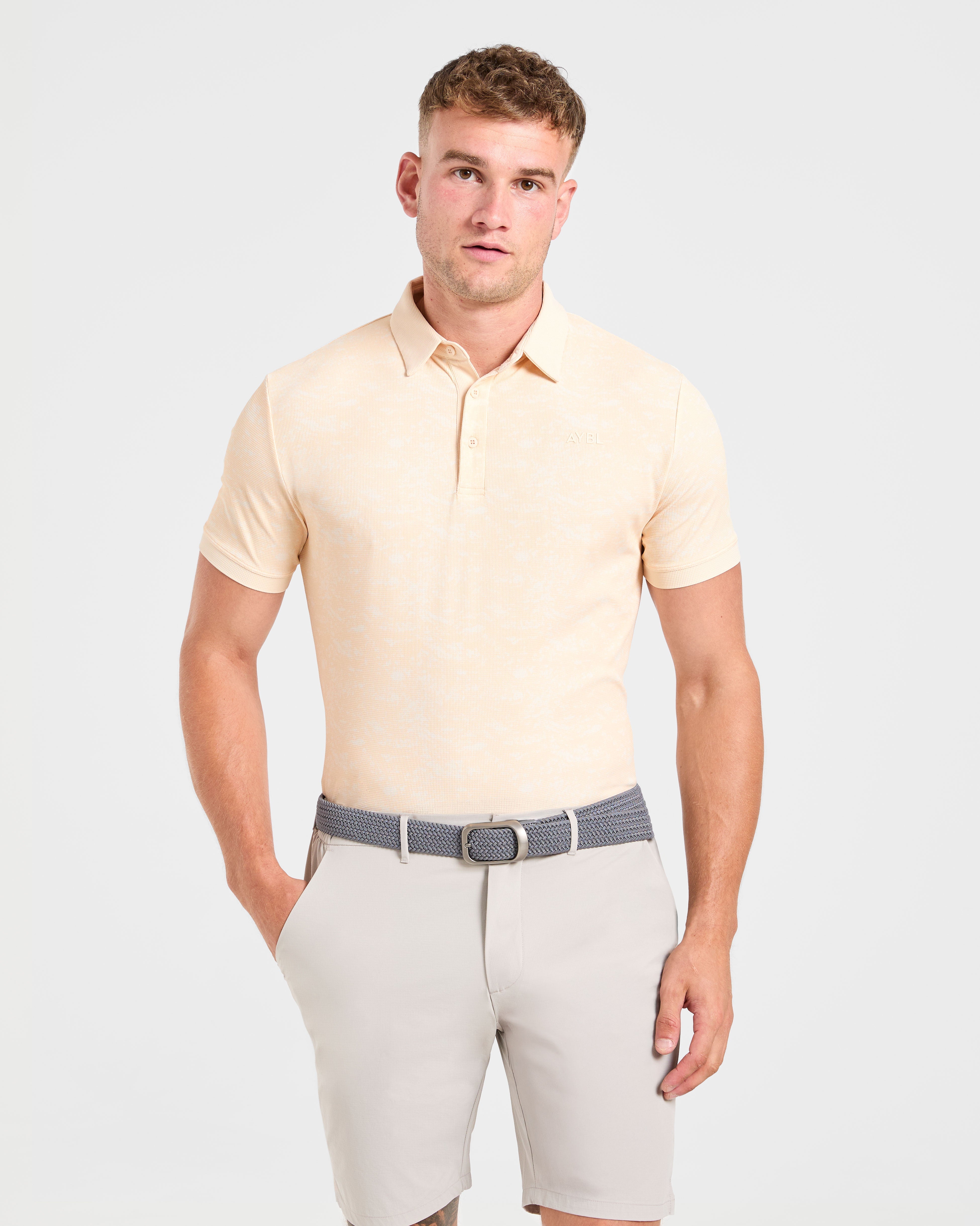 Precision Texture Polo - Peach