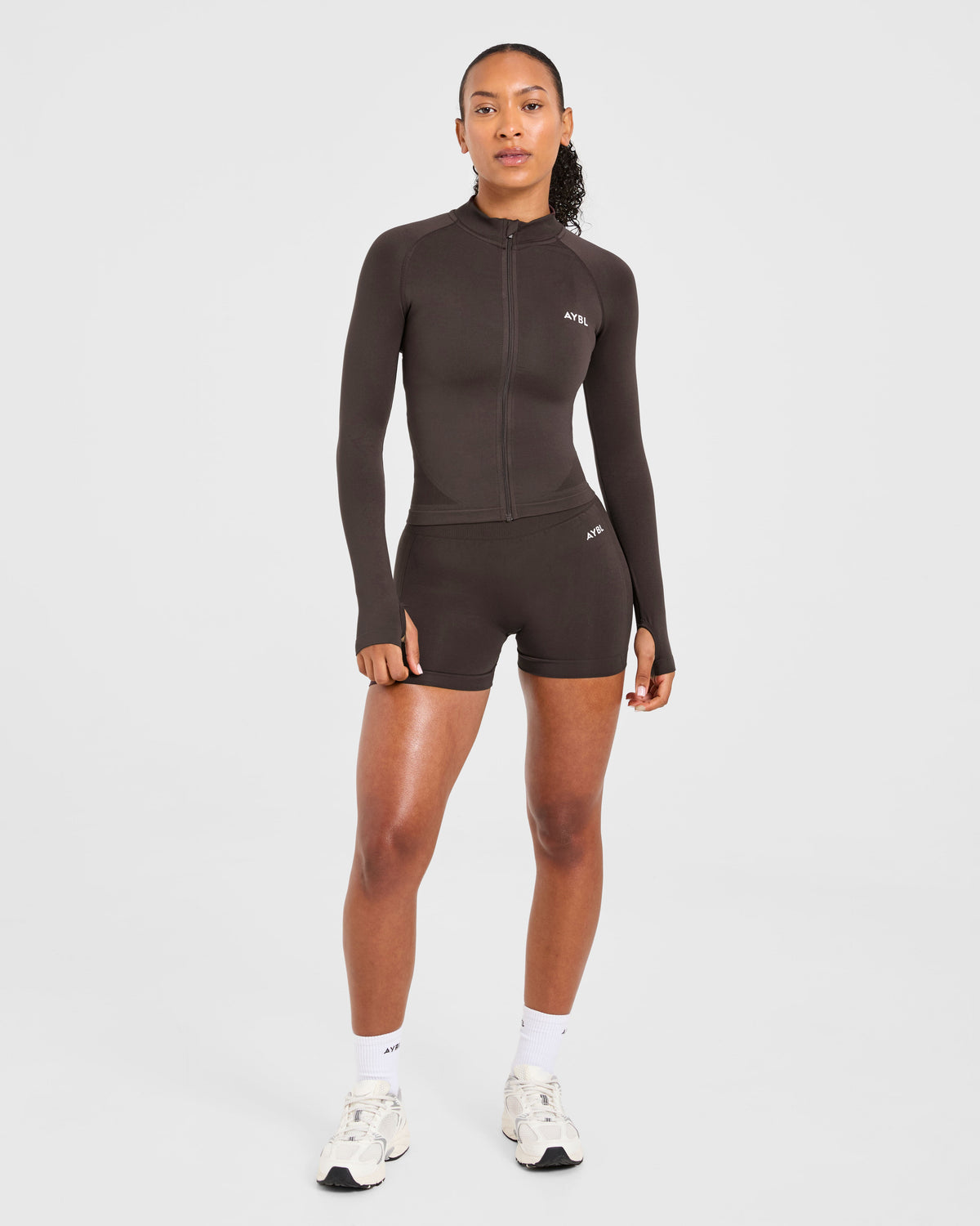 Empower Seamless Full Zip Jacket - Cocoa Brown