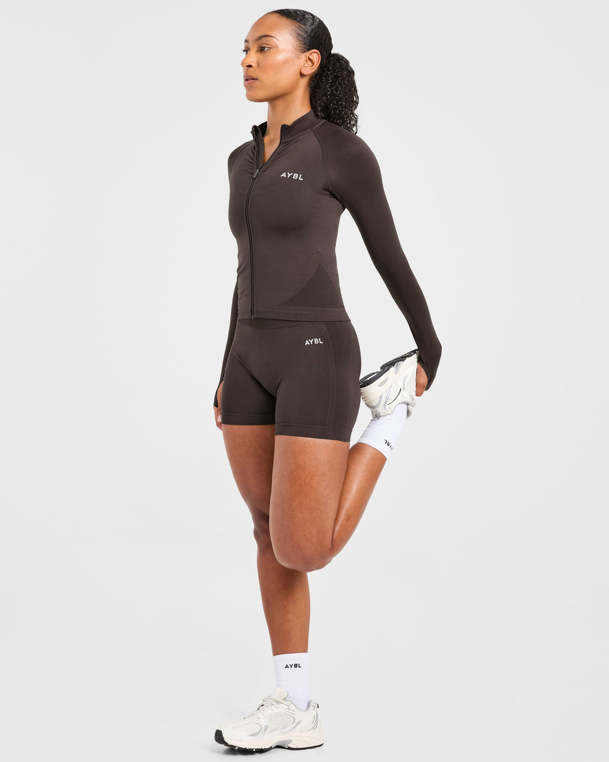 Empower Seamless Full Zip Jacket - Cocoa Brown