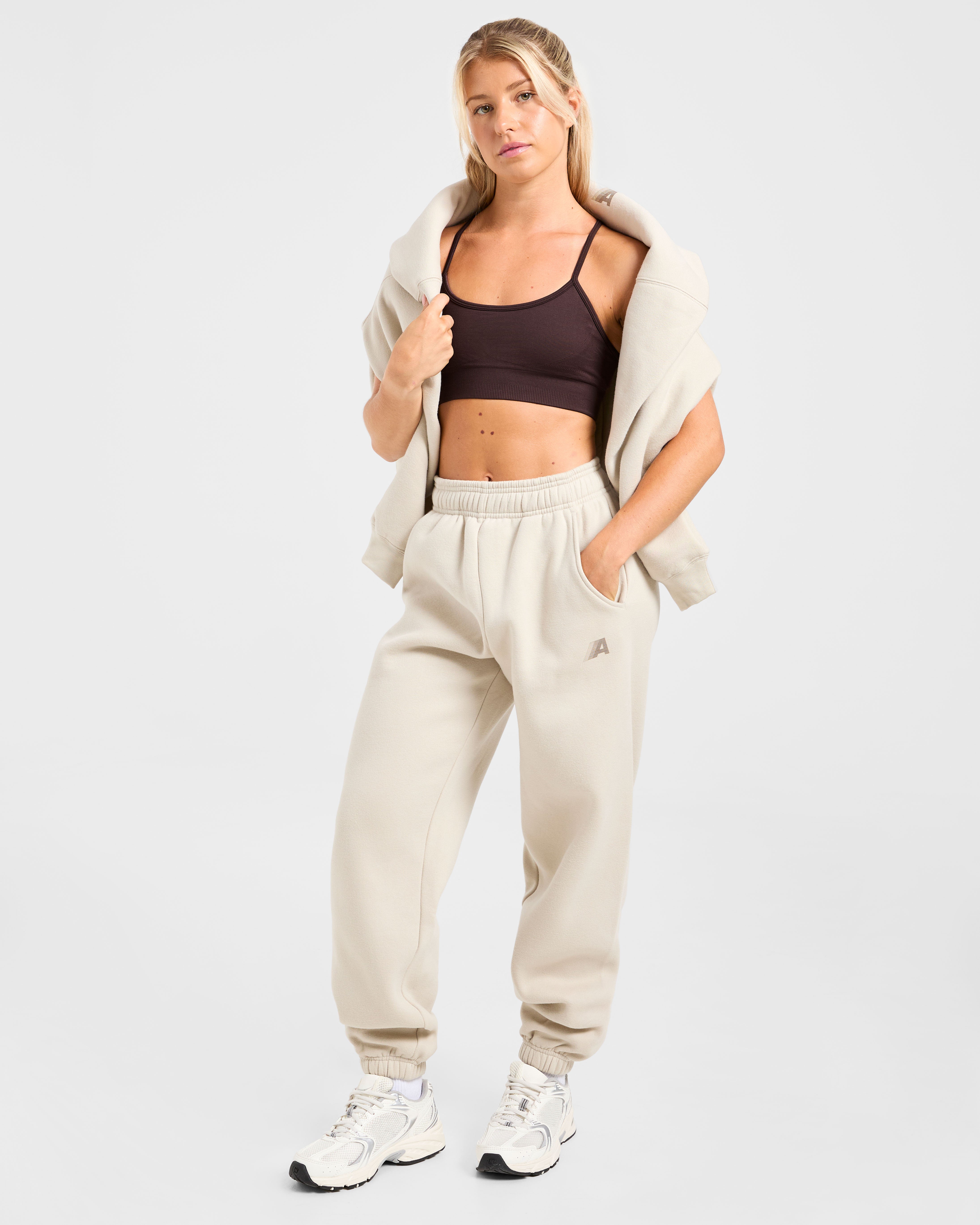 Retro Athletics Oversized Joggers - Sand