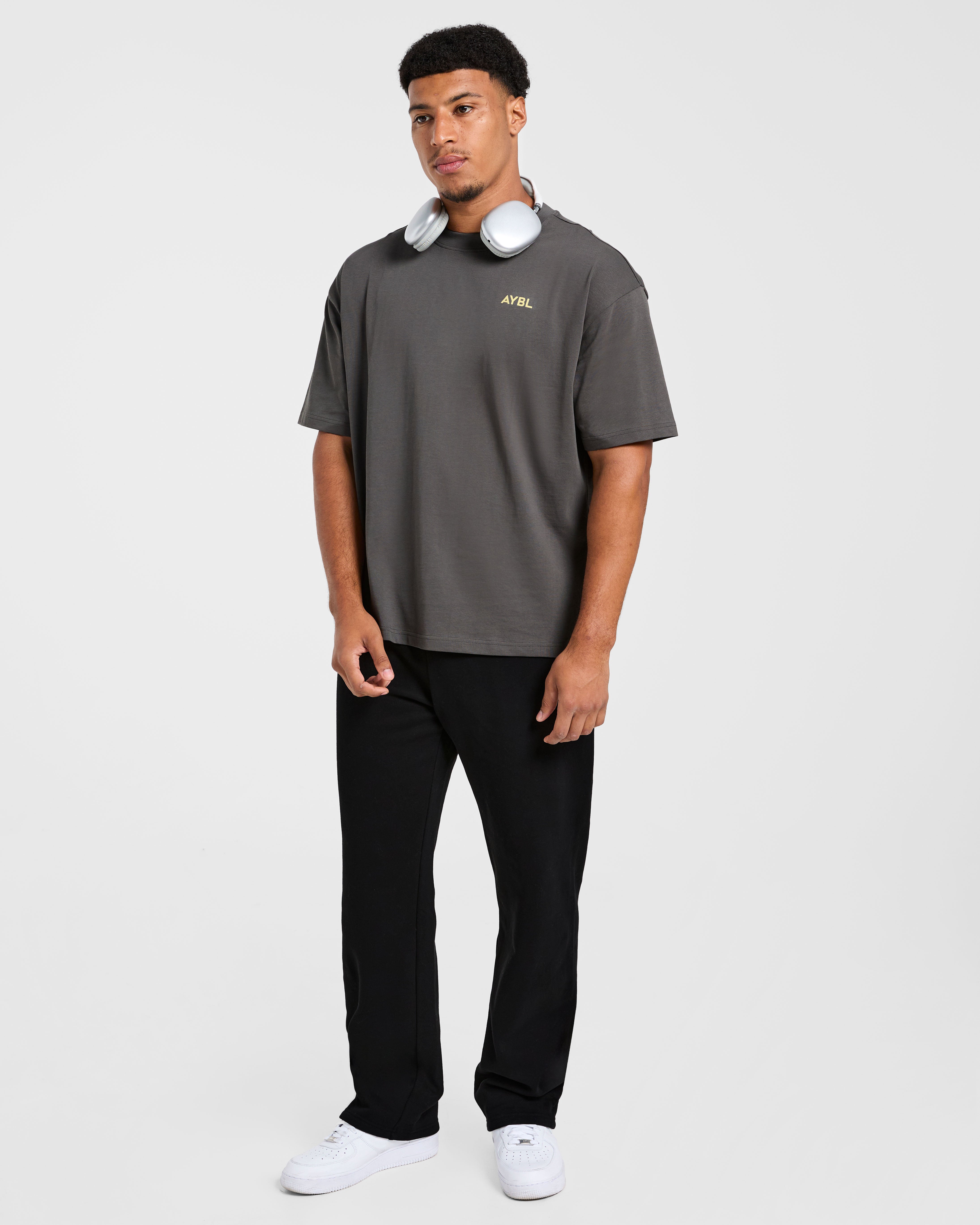 Essential Oversized T Shirt - Charcoal/Butter