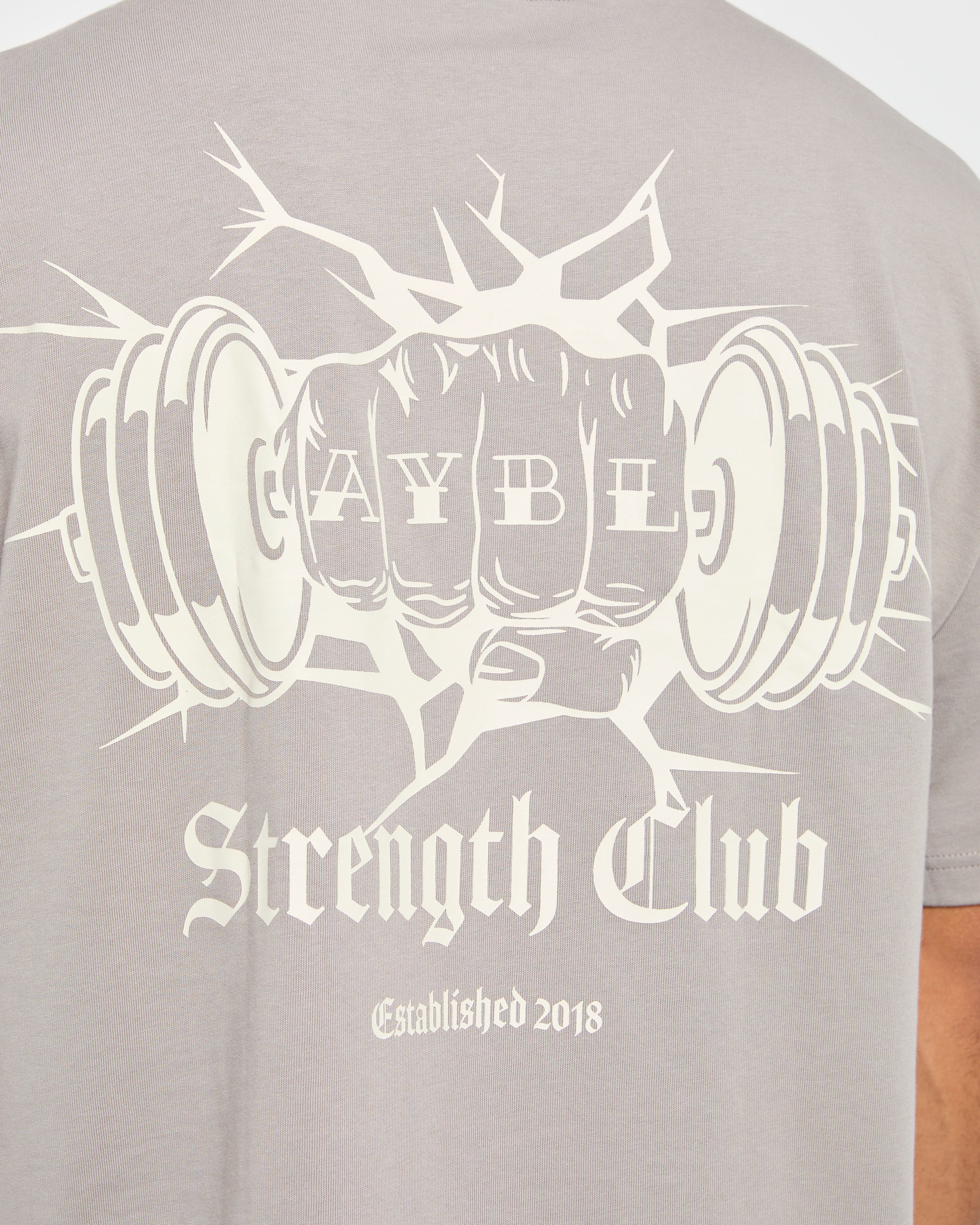 AYBL Strength Club Oversized T Shirt - Fog