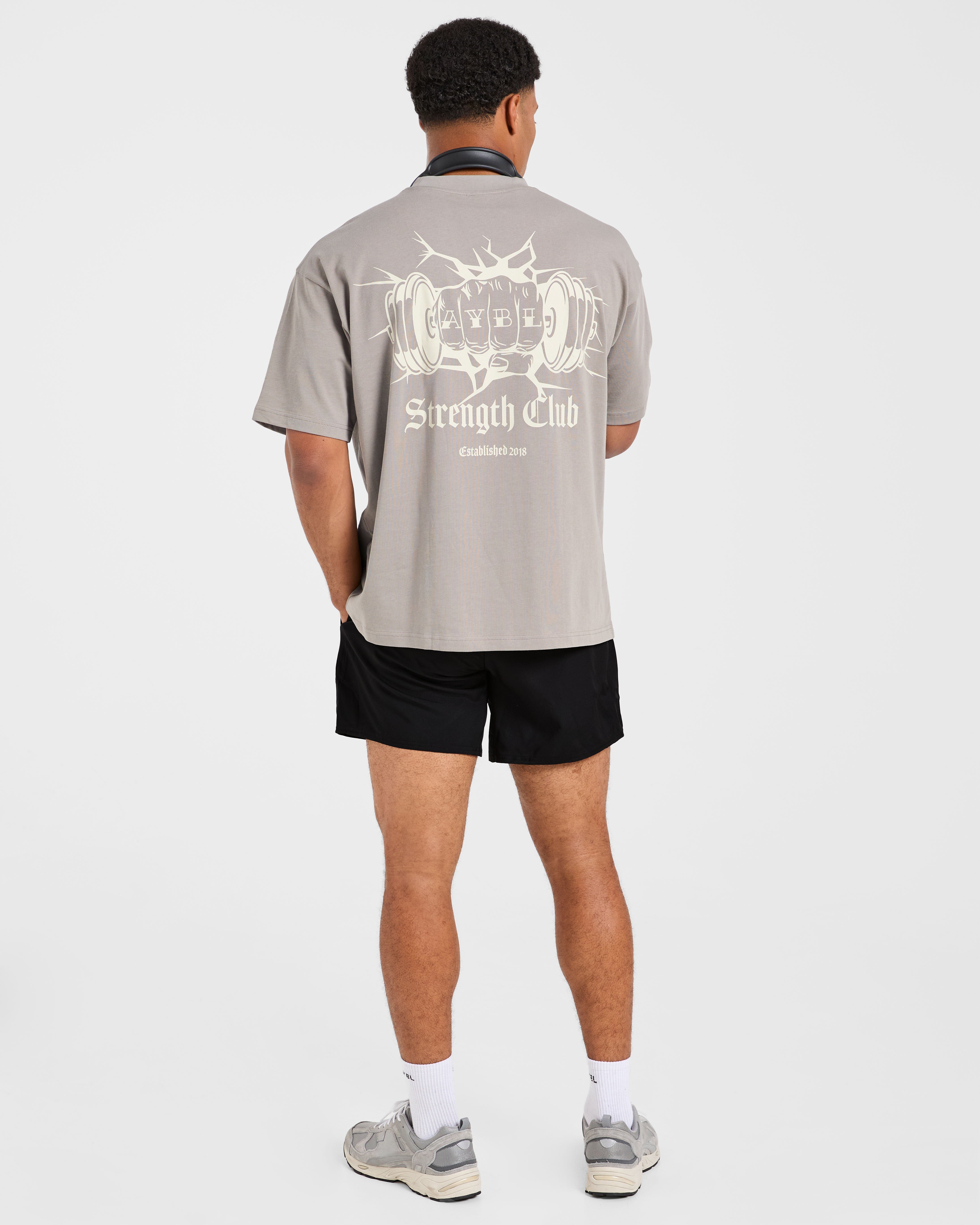 AYBL Strength Club Oversized T Shirt - Fog