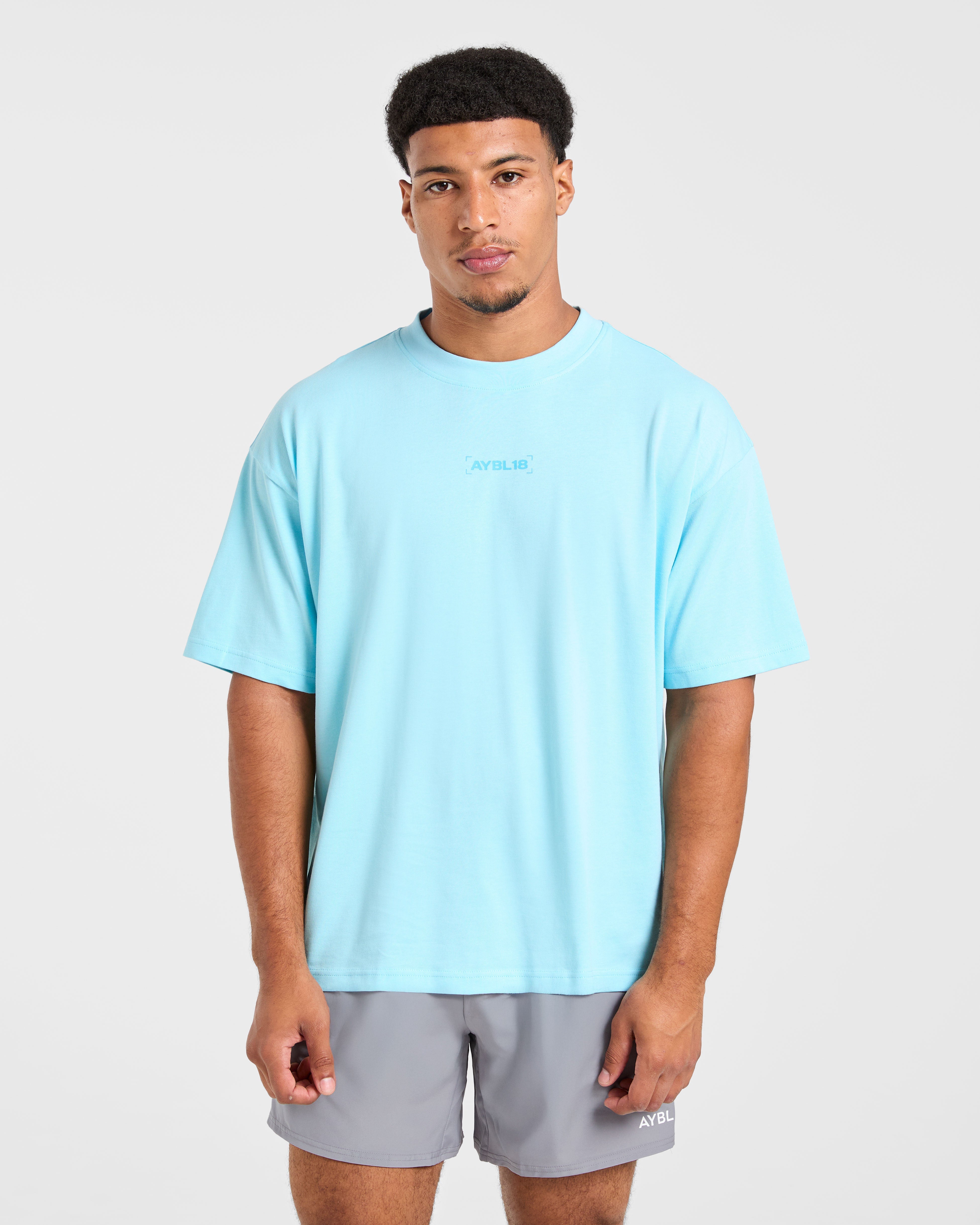 Power Club Oversized T Shirt - Light Blue