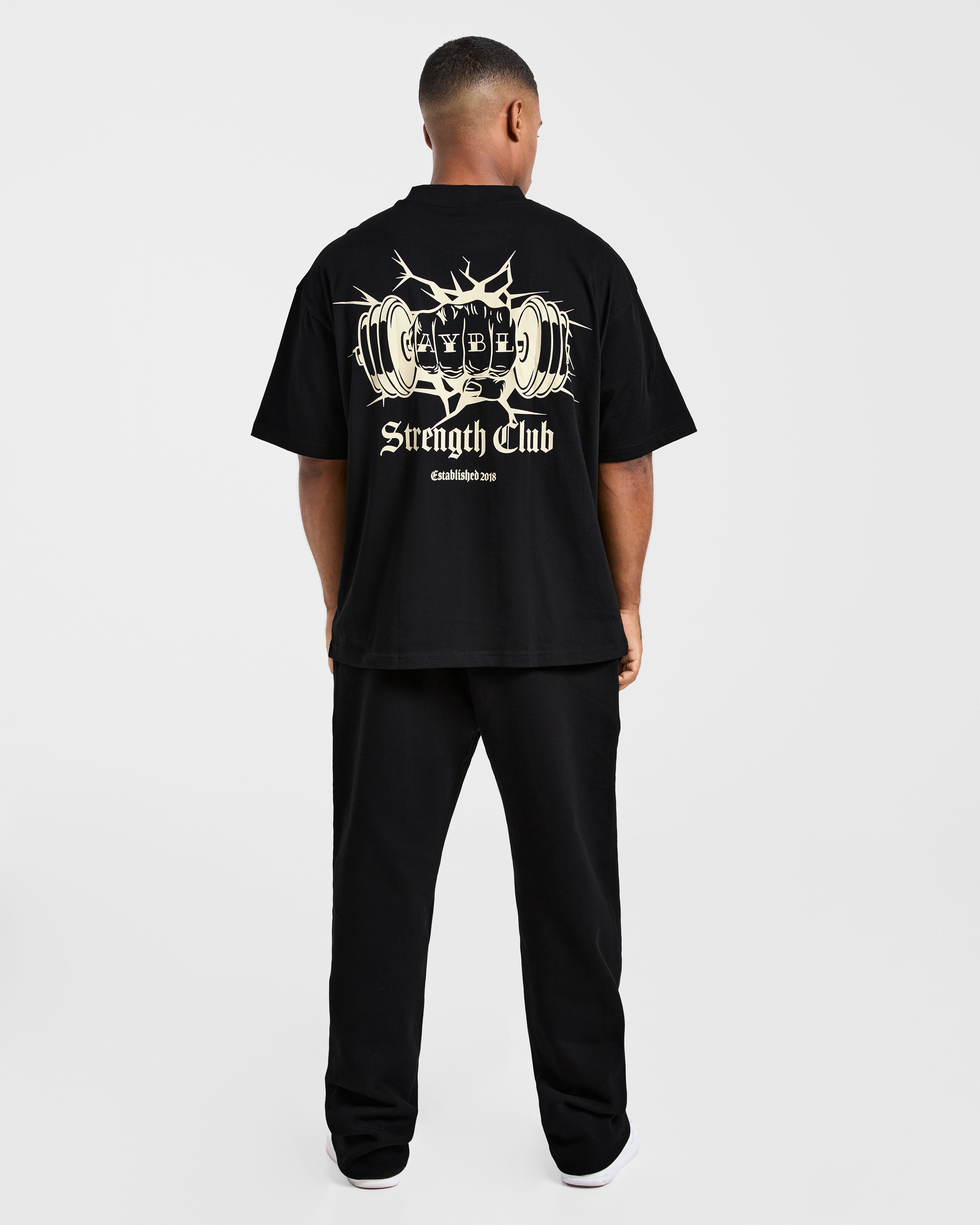 AYBL Strength Club Oversized T Shirt - Black