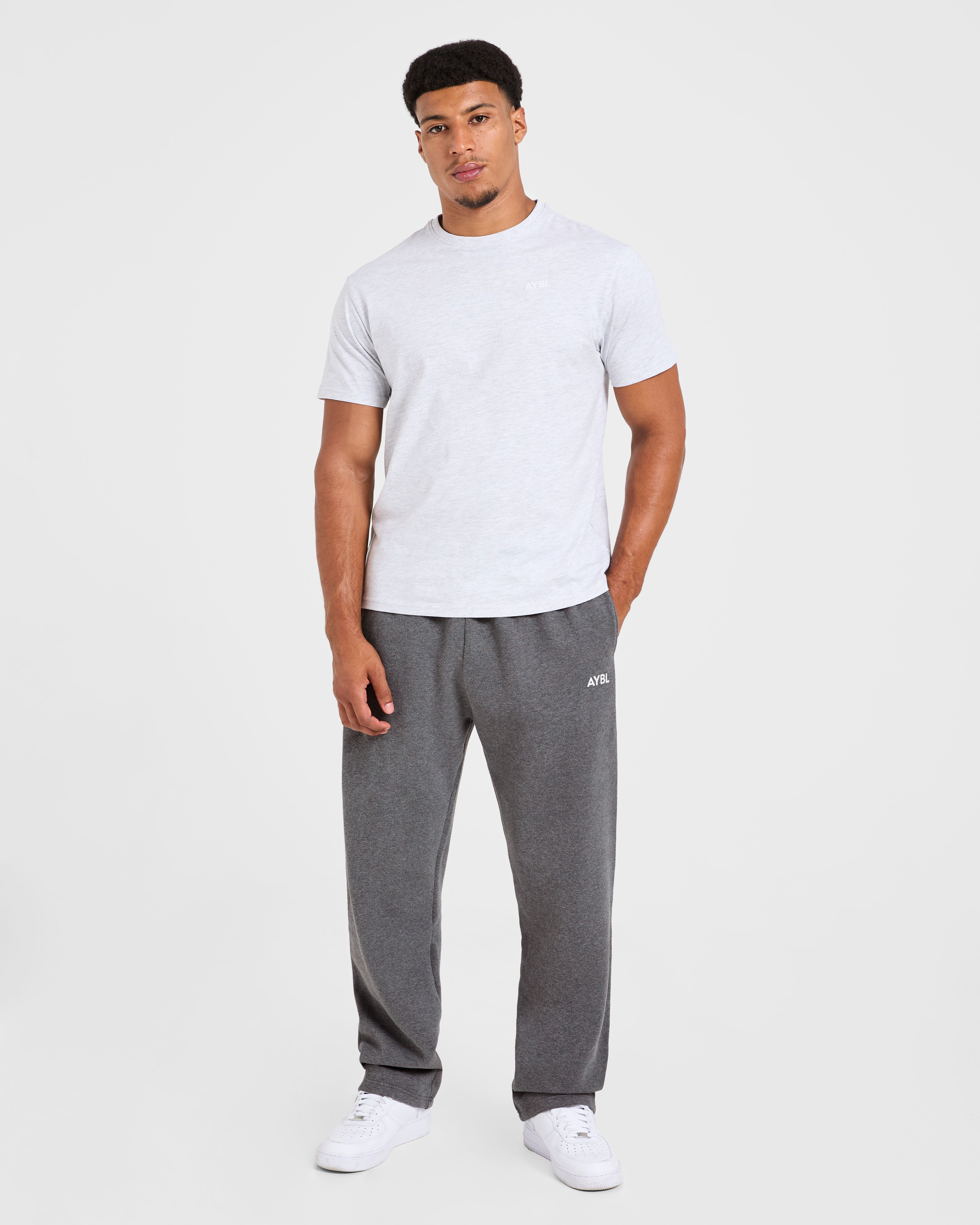 Essential Oversized Straight Leg Joggers - Charcoal Marl