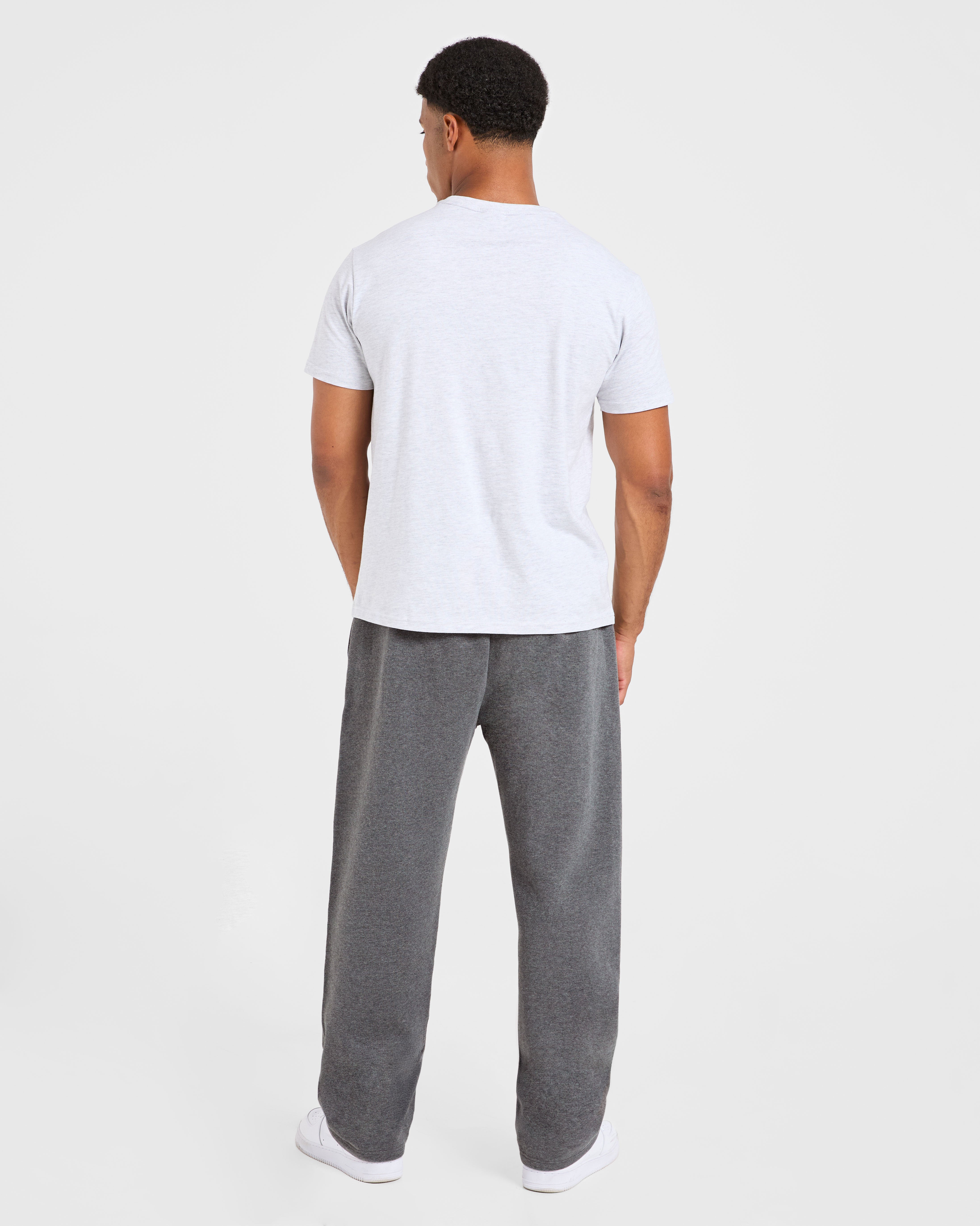 Essential Oversized Straight Leg Joggers - Charcoal Marl