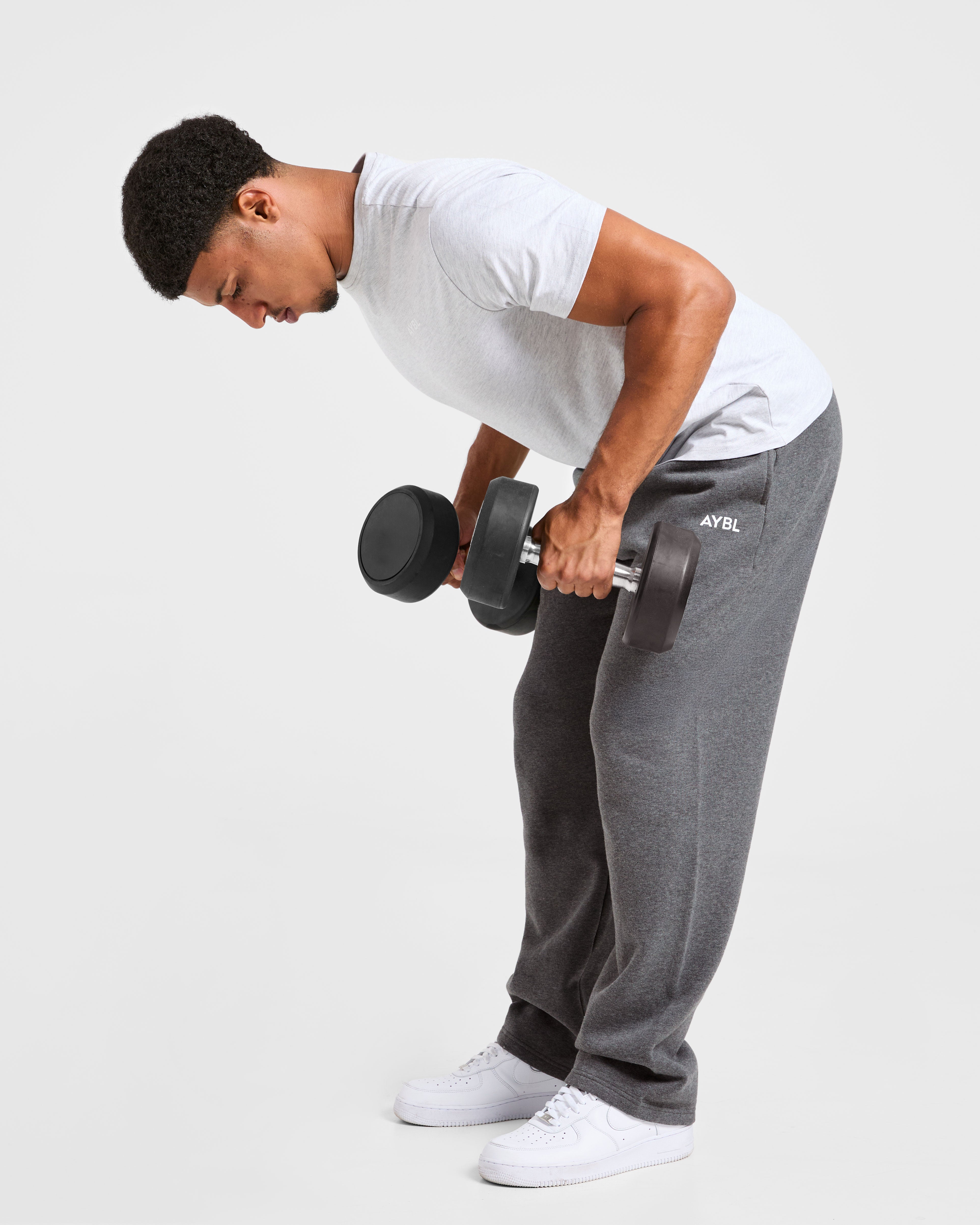 Essential Oversized Straight Leg Joggers - Charcoal Marl