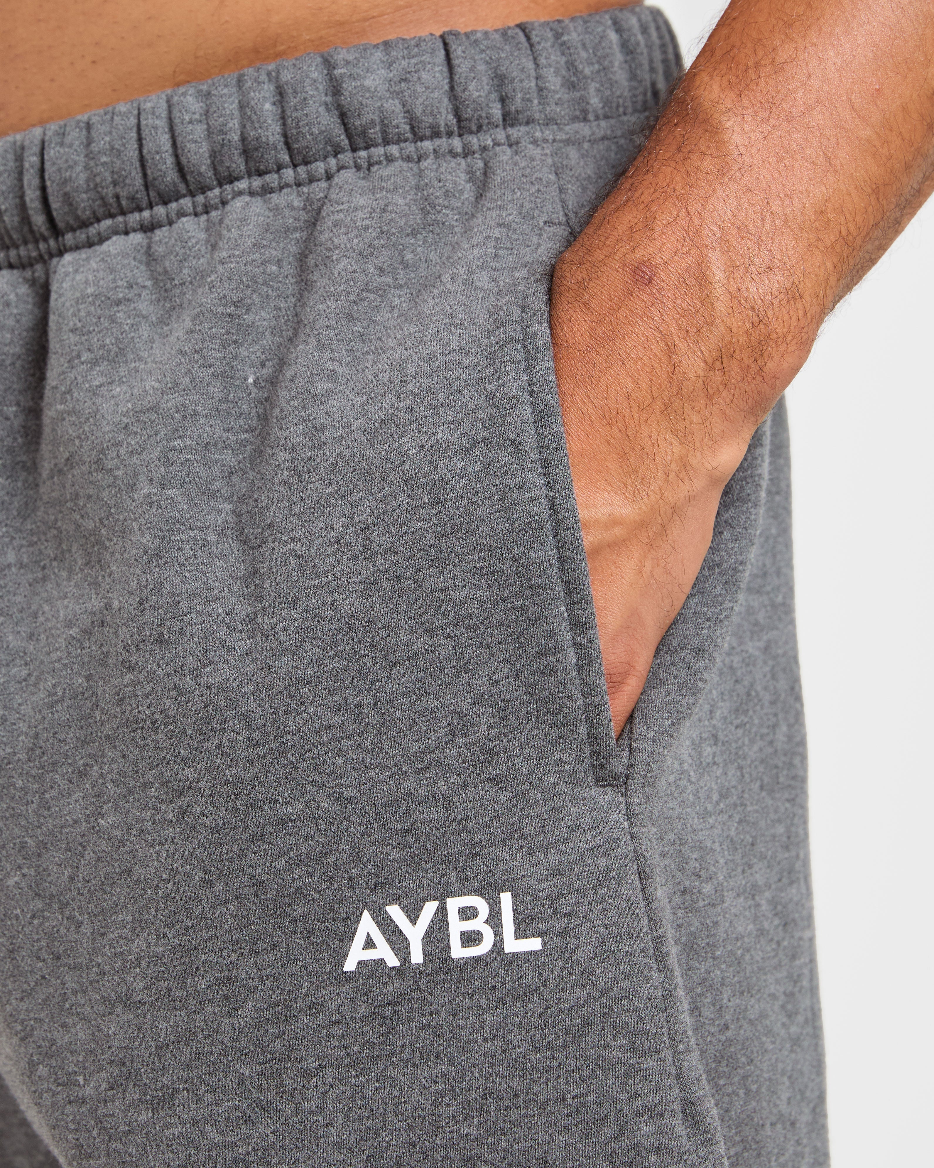 Essential Oversized Straight Leg Joggers - Charcoal Marl
