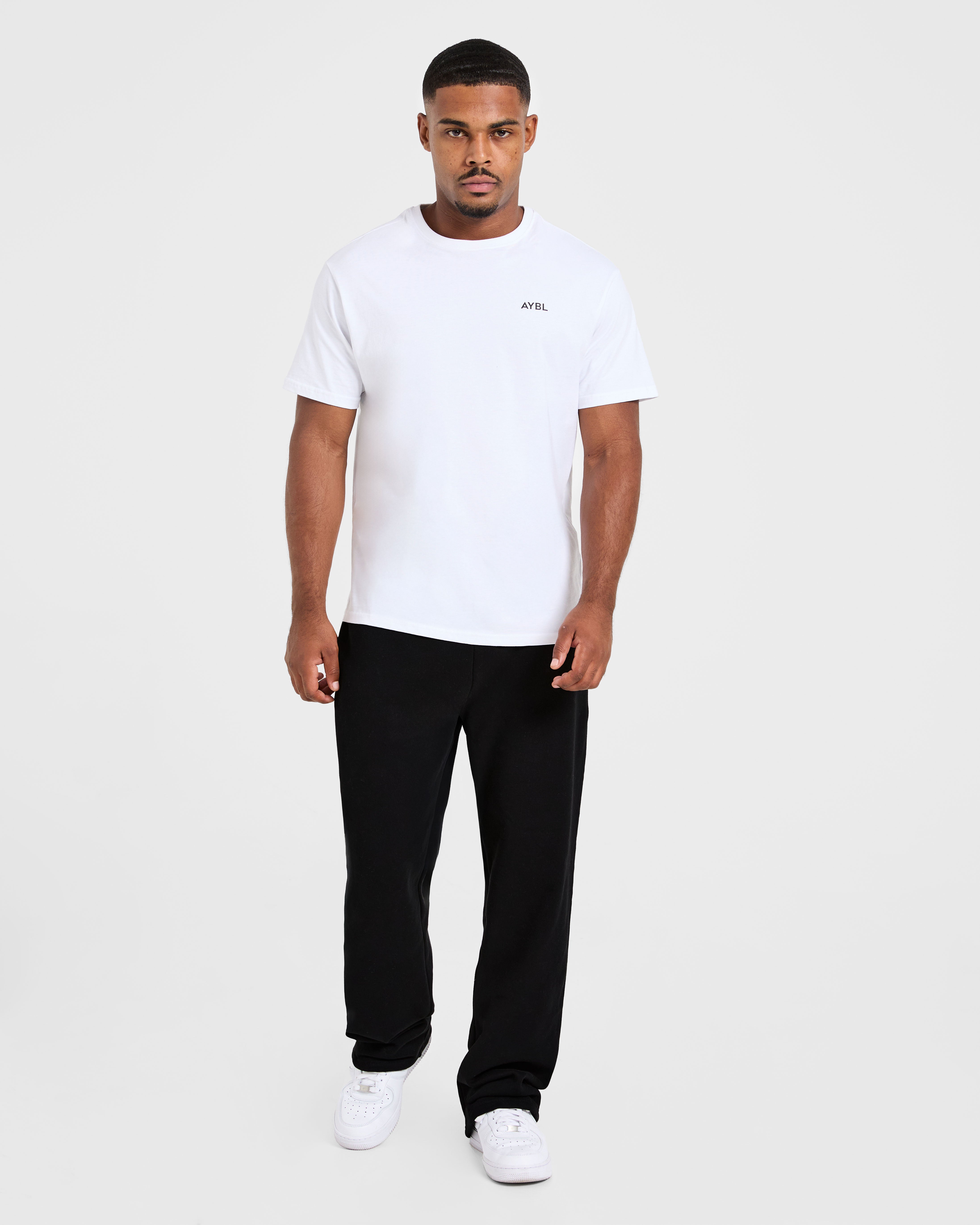 Essential Oversized Straight Leg Joggers - Black