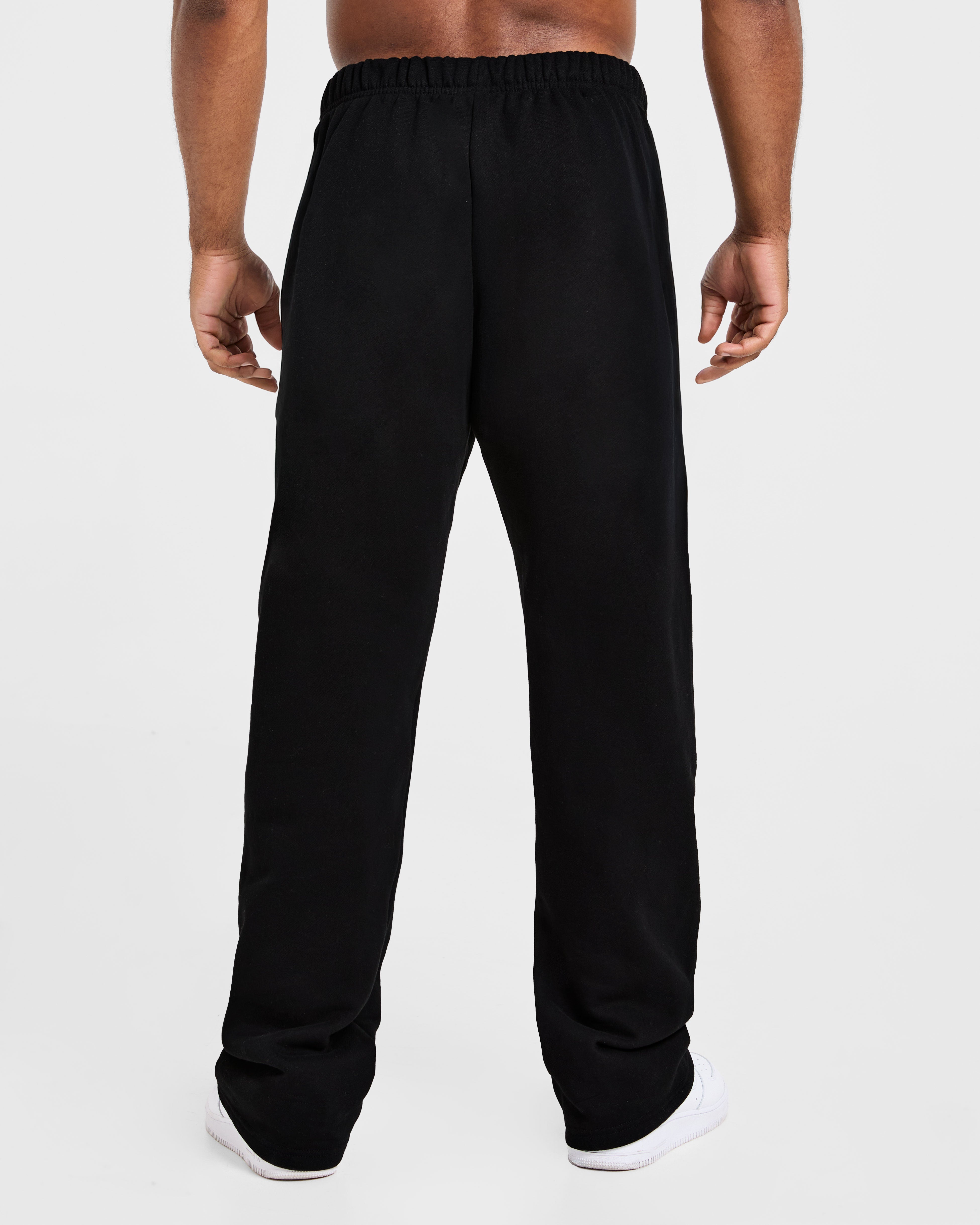 Essential Oversized Straight Leg Joggers - Black