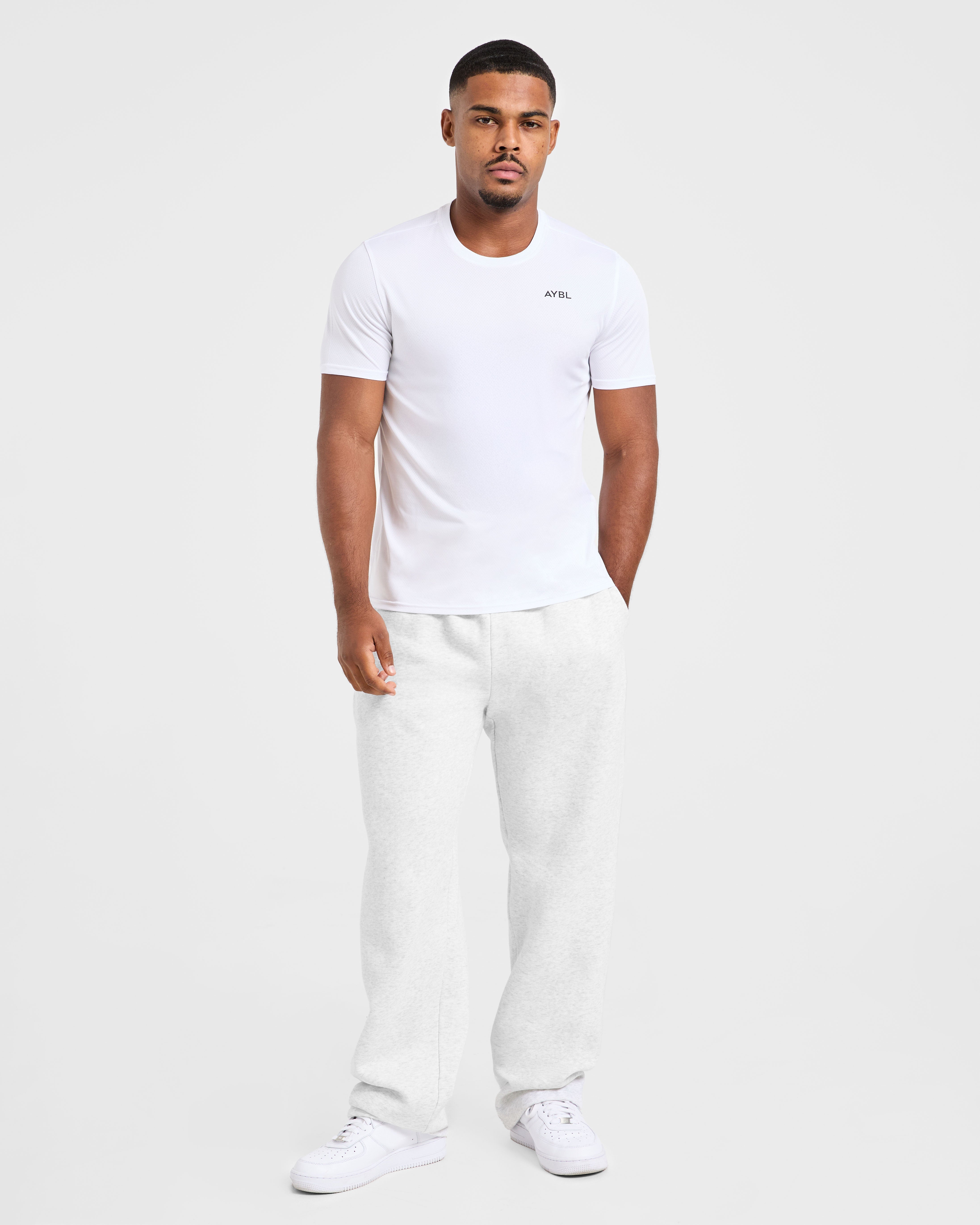 Essential Oversized Straight Leg Joggers - Grey Marl