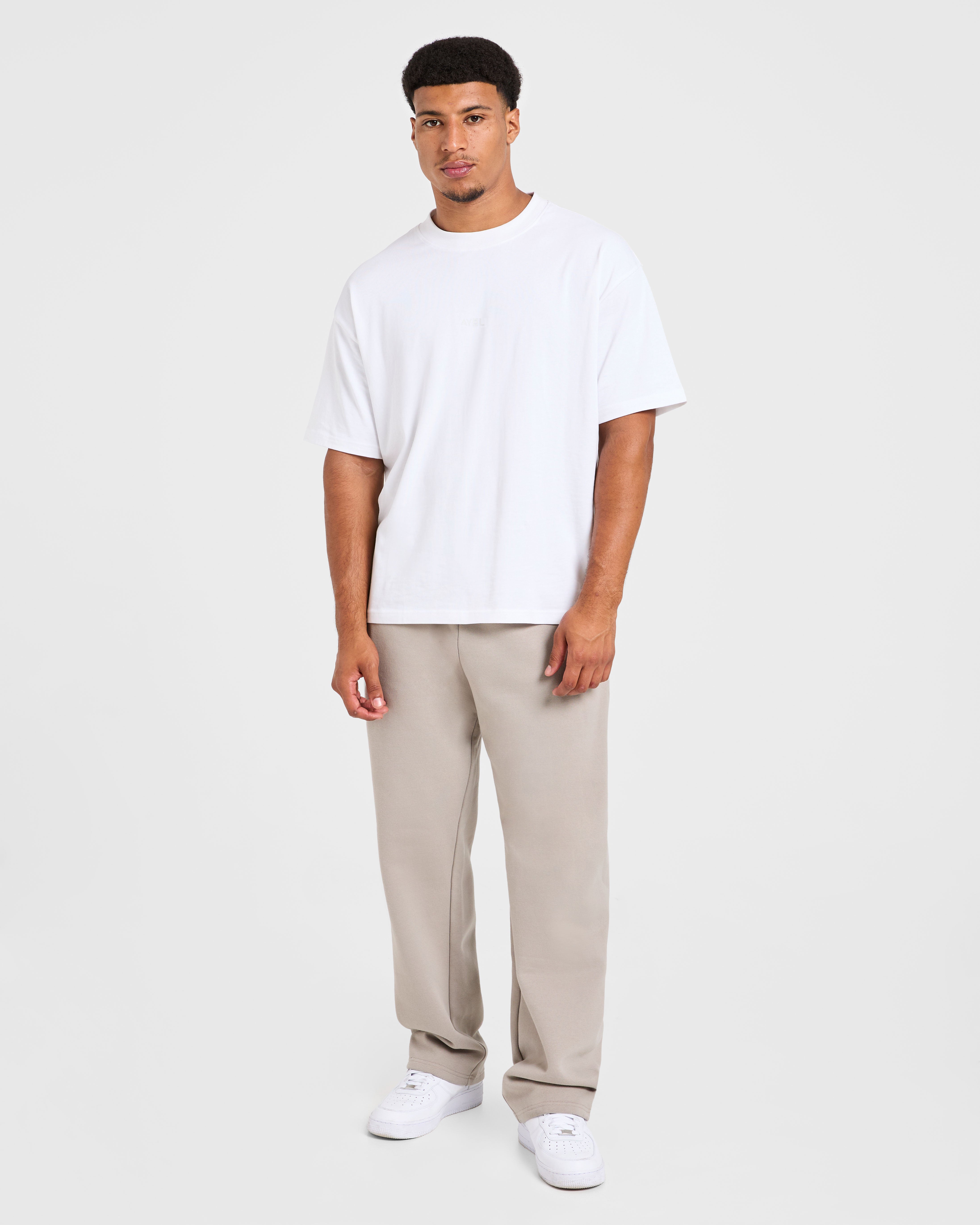 Essential Oversized Straight Leg Joggers - Stone