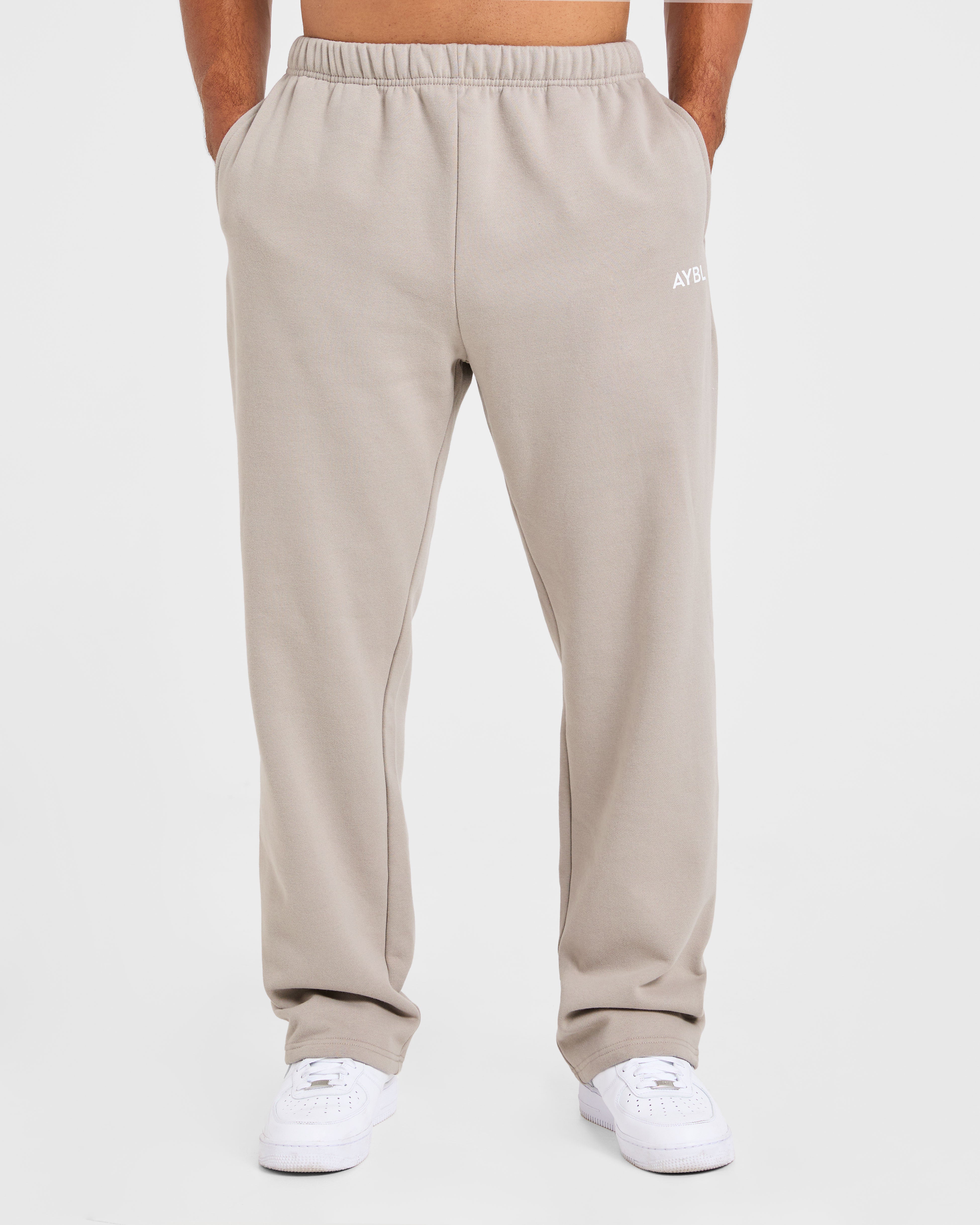Essential Oversized Straight Leg Joggers - Stone