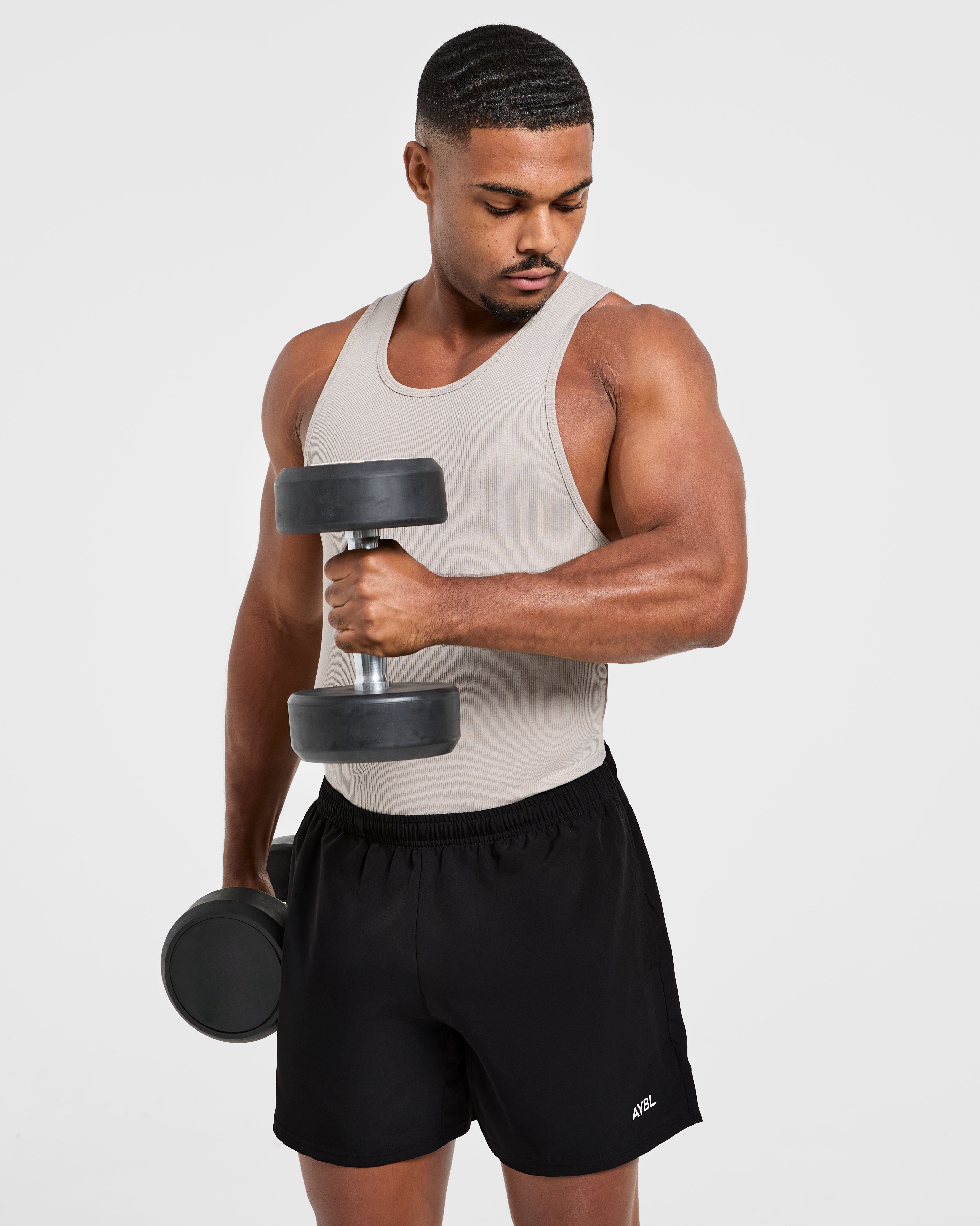 Muscle Ribbed Tank - Cloud Grey