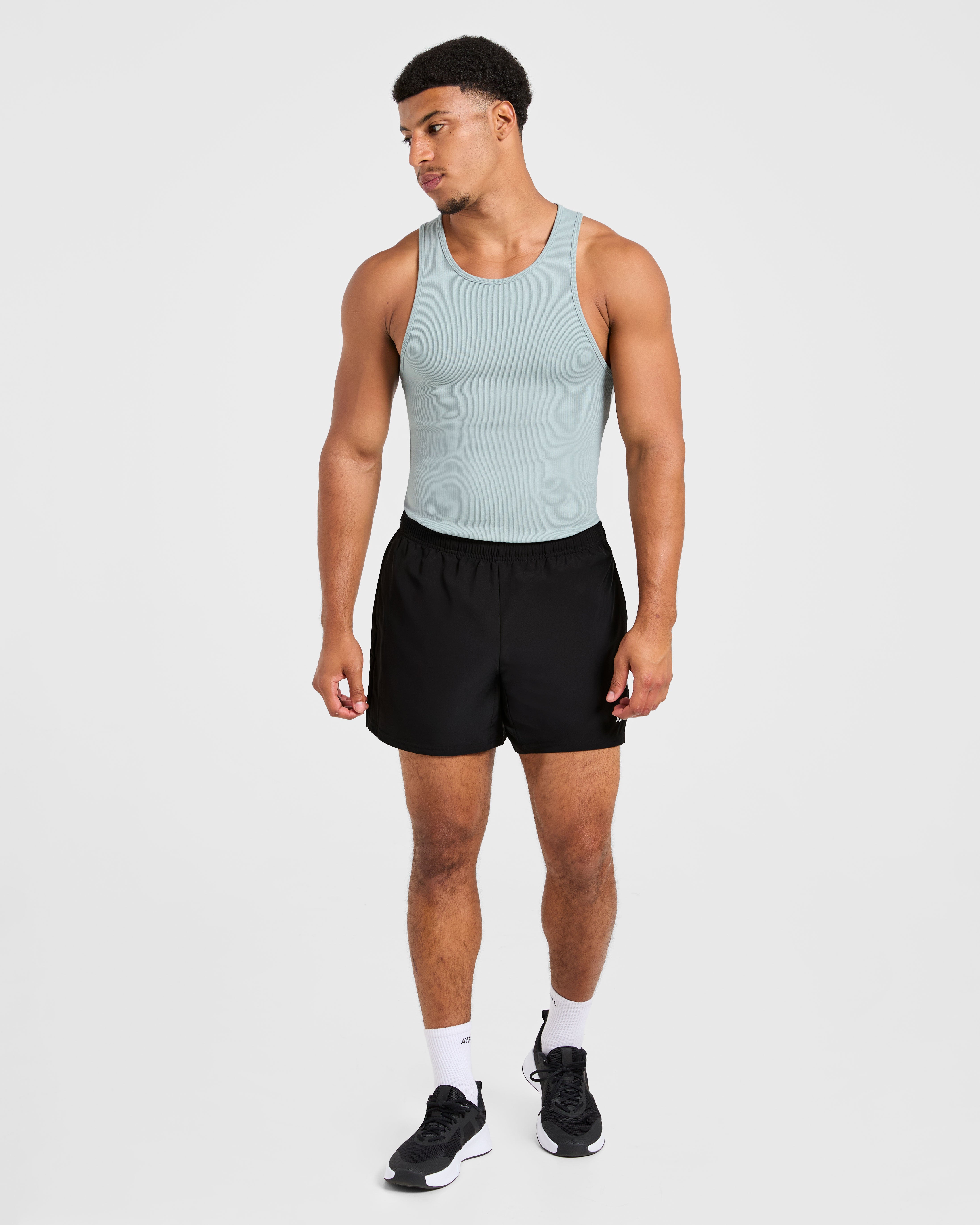 Muscle Ribbed Tank - Stone Blue