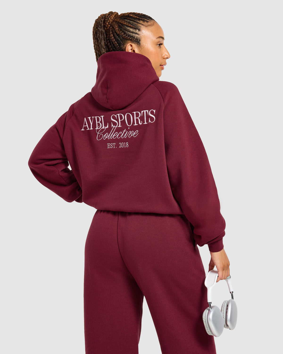 Sports Collective Oversized Hoodie - Burgundy