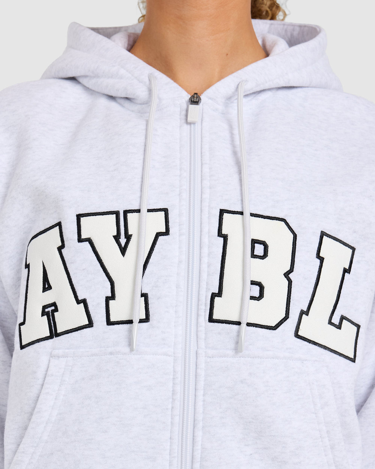 Varsity 2.0 Boxy Zip Up Hoodie - Heather Grey