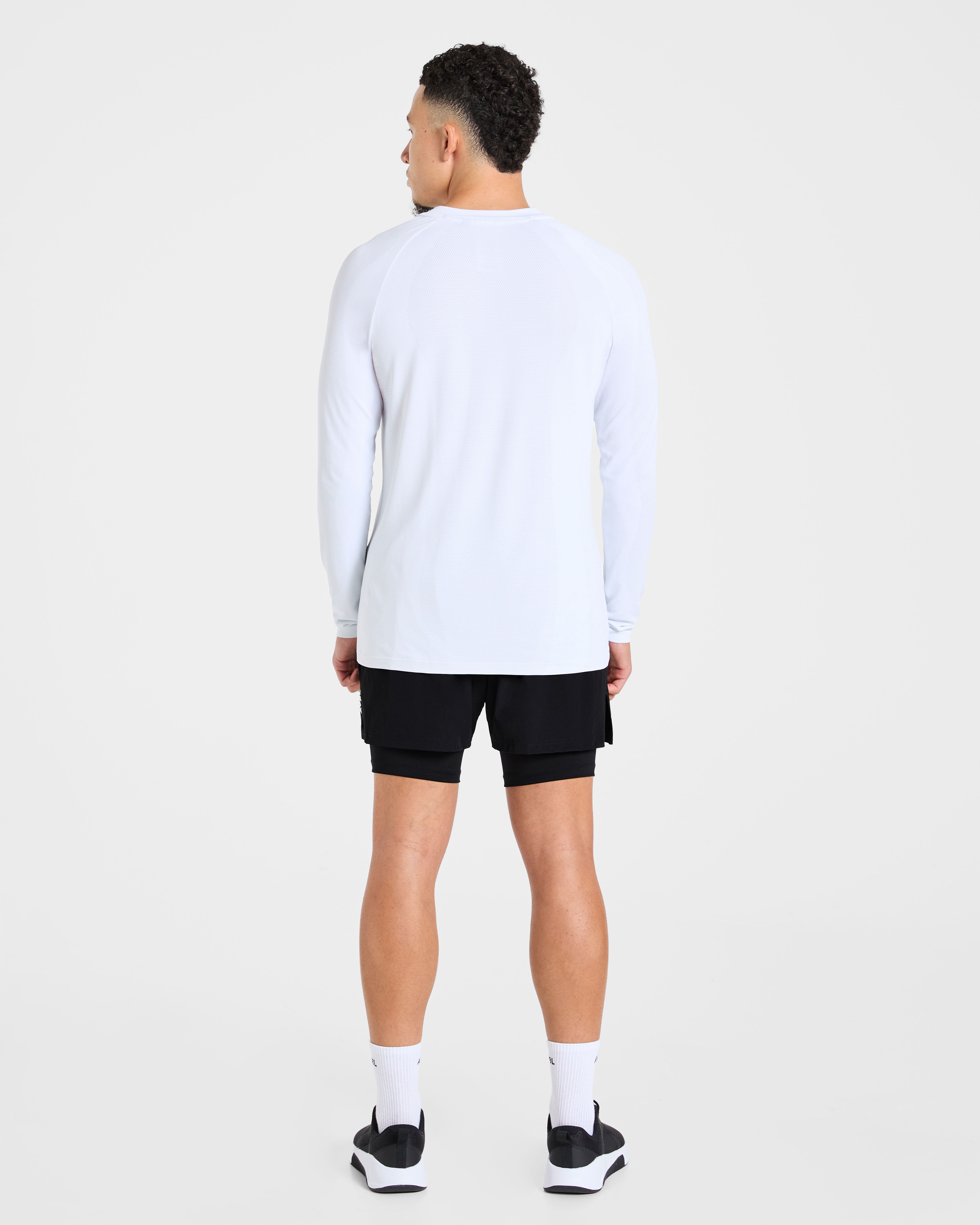 Attain Seamless Long Sleeve T Shirt - Storm White