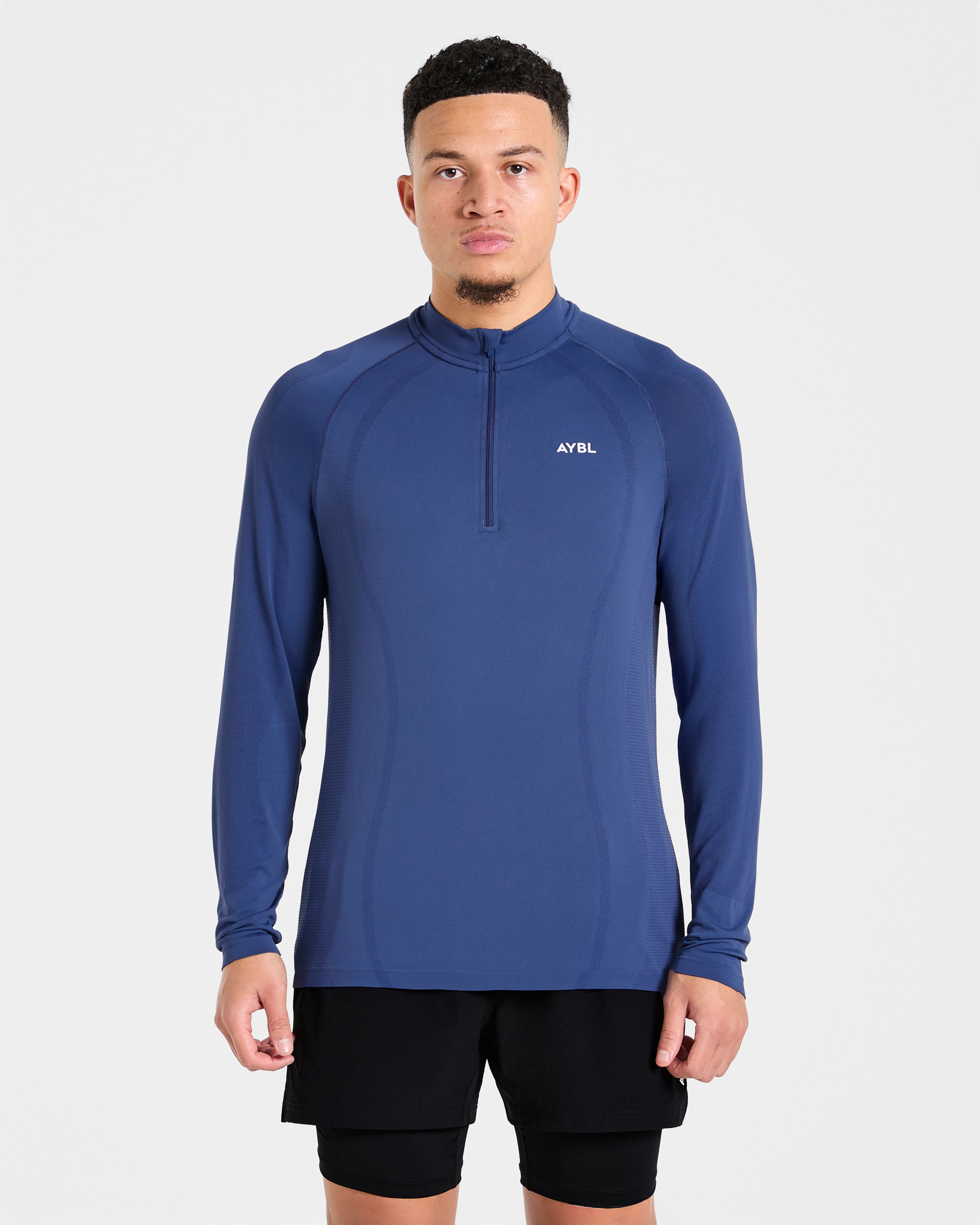 Attain Seamless 1/2 Zip Pullover - Dusky Navy