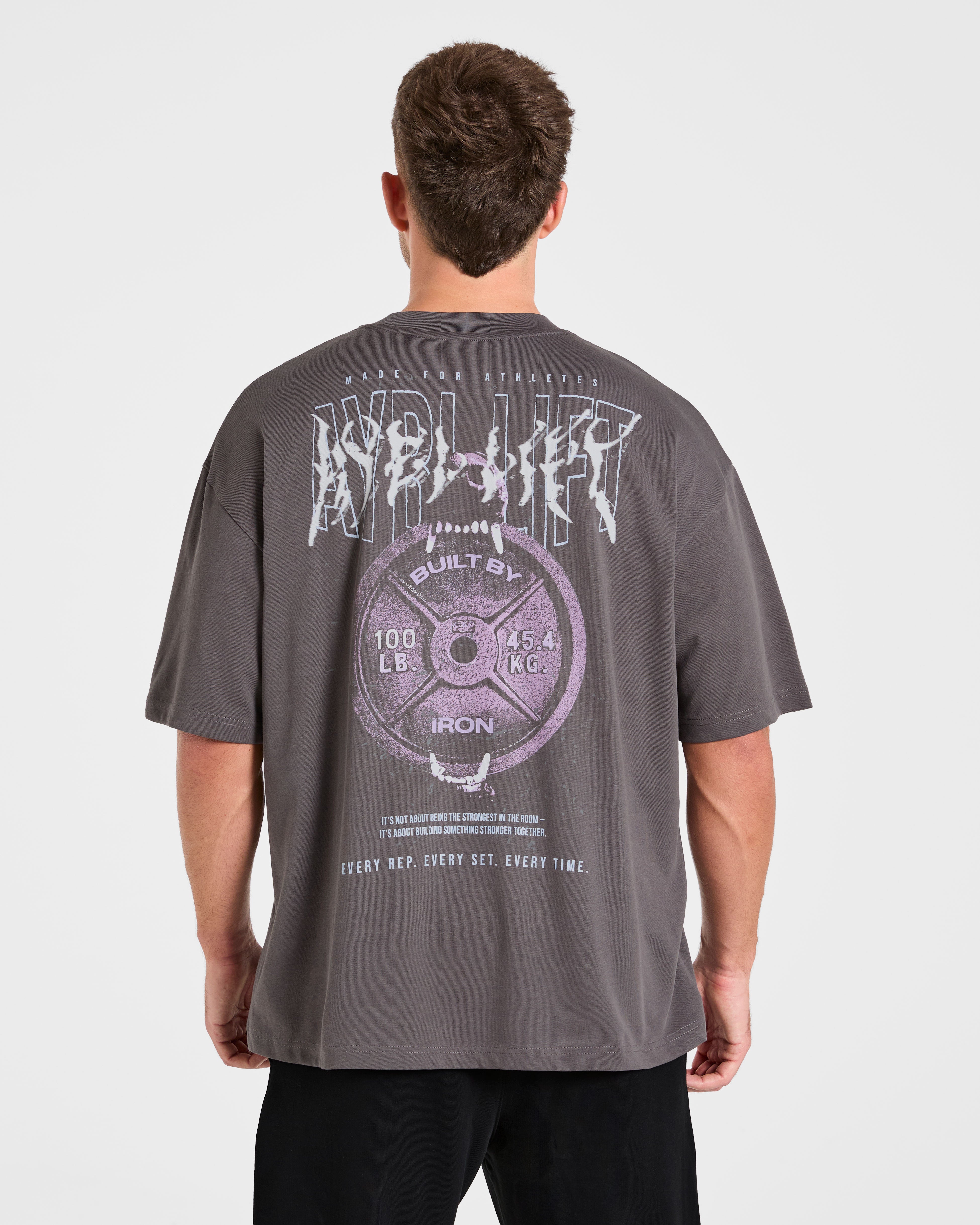 Doberman Strength Oversized T Shirt - Storm Grey