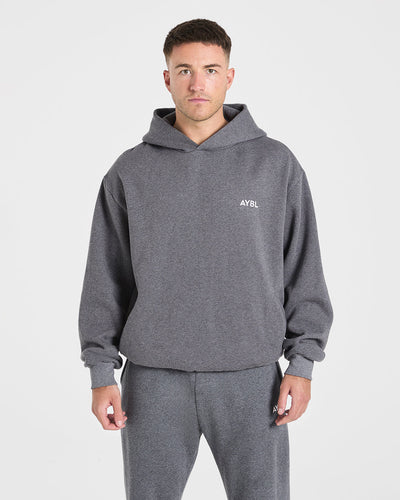 Essential Oversized Hoodie - Charcoal Marl