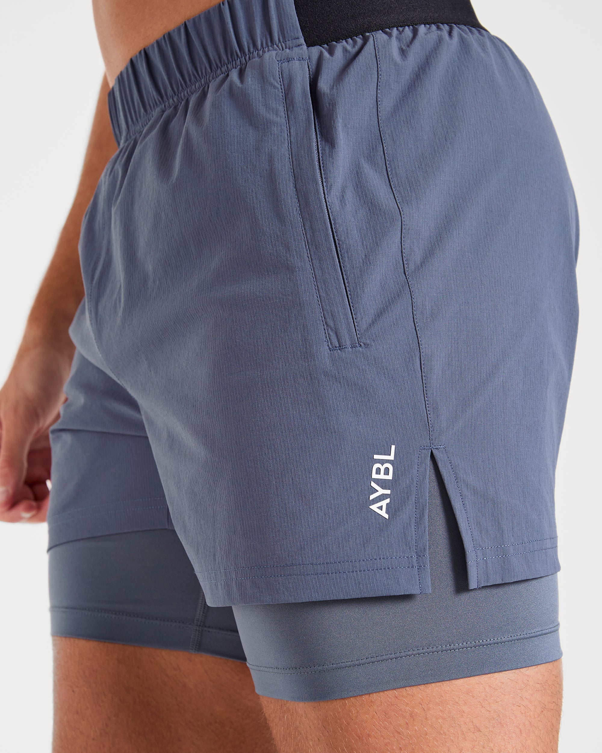 Signature 2 in 1 Shorts - Steel Blue