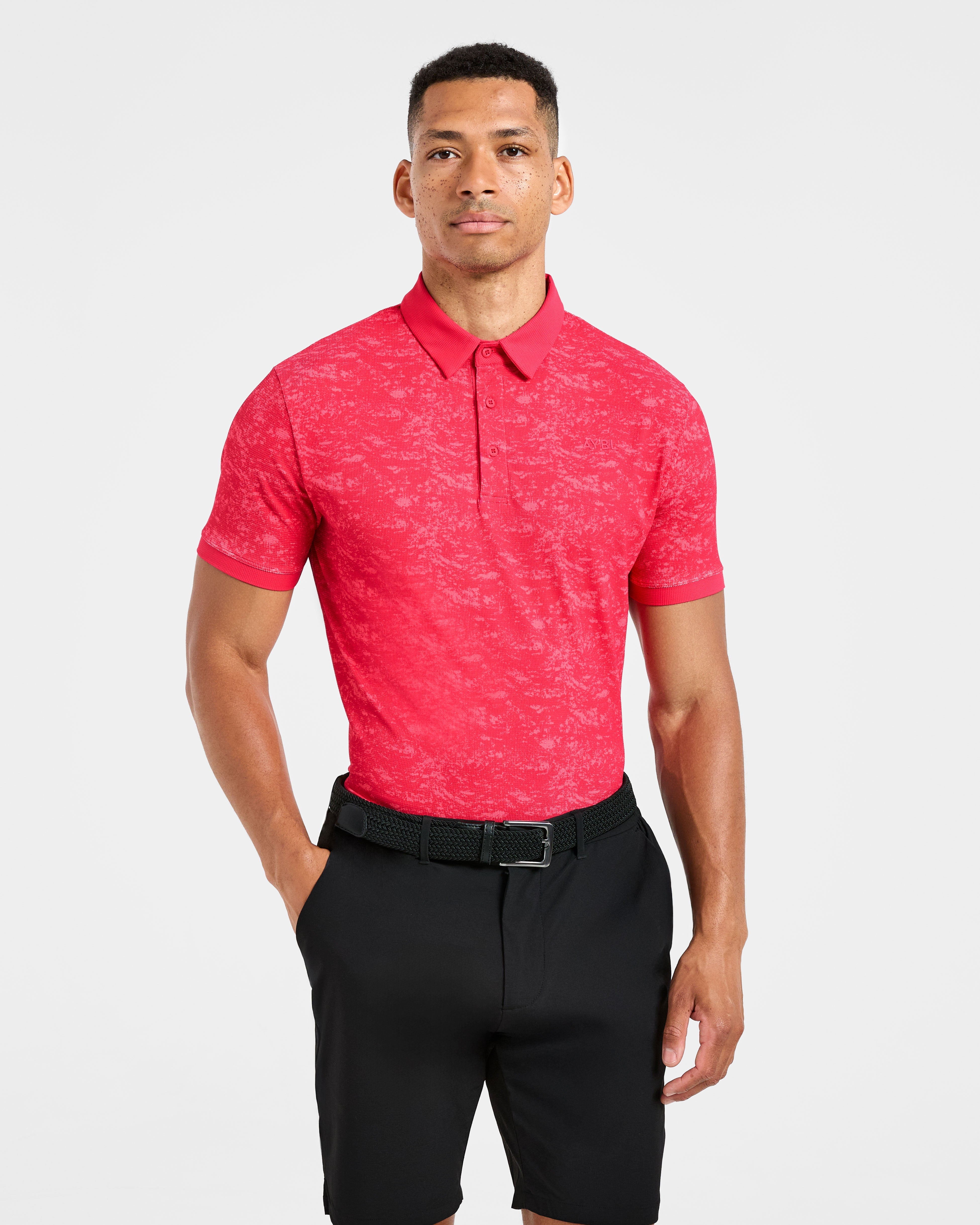 Precision Texture Polo - Summer Red